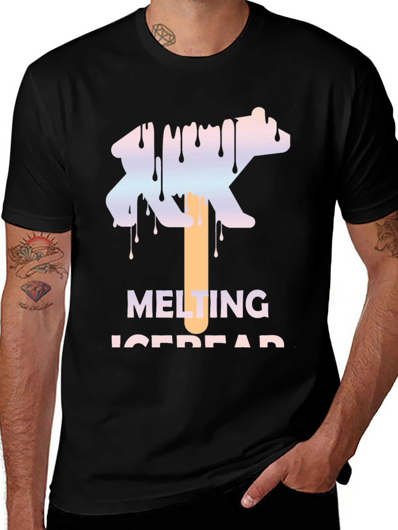 Variant 8 of Melting Ice Bear Graphic Tee - Cool Summer Style
