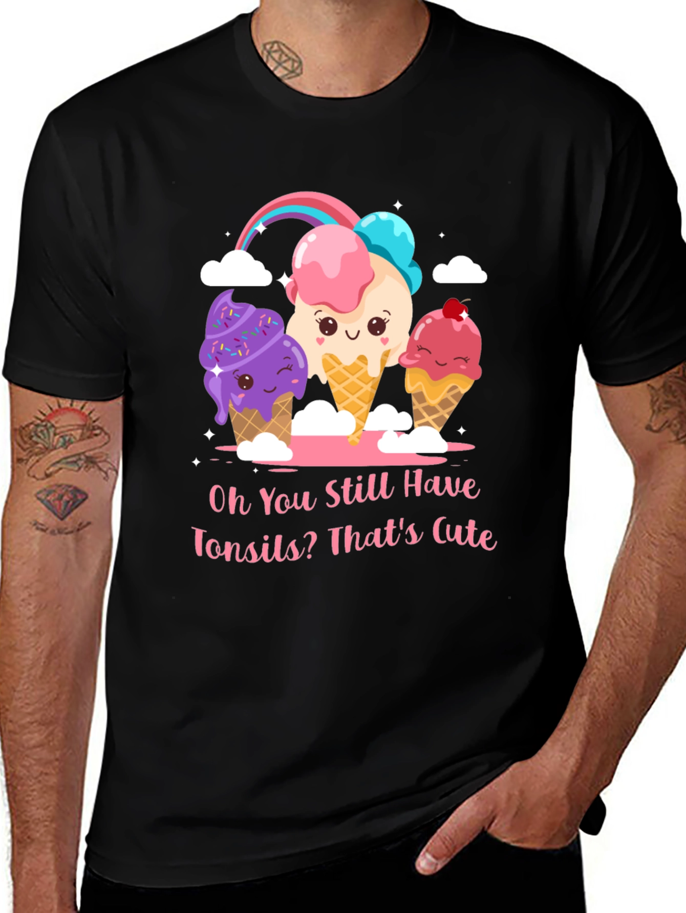 Variant 23 of Cute Ice Cream Cartoon Graphic T-Shirt