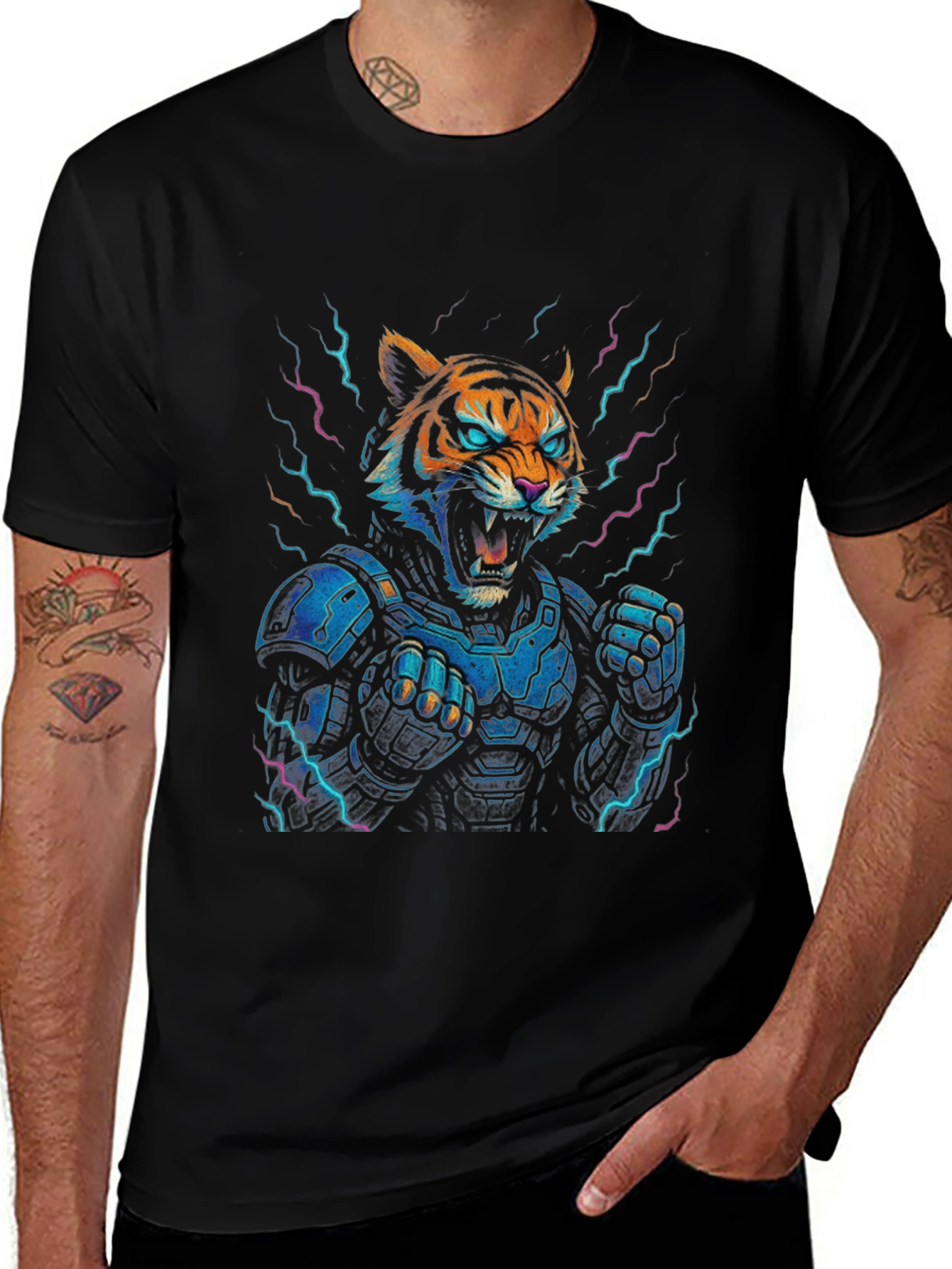 Variant 22 of Tiger Warrior Graphic Tee - Bold Streetwear Style