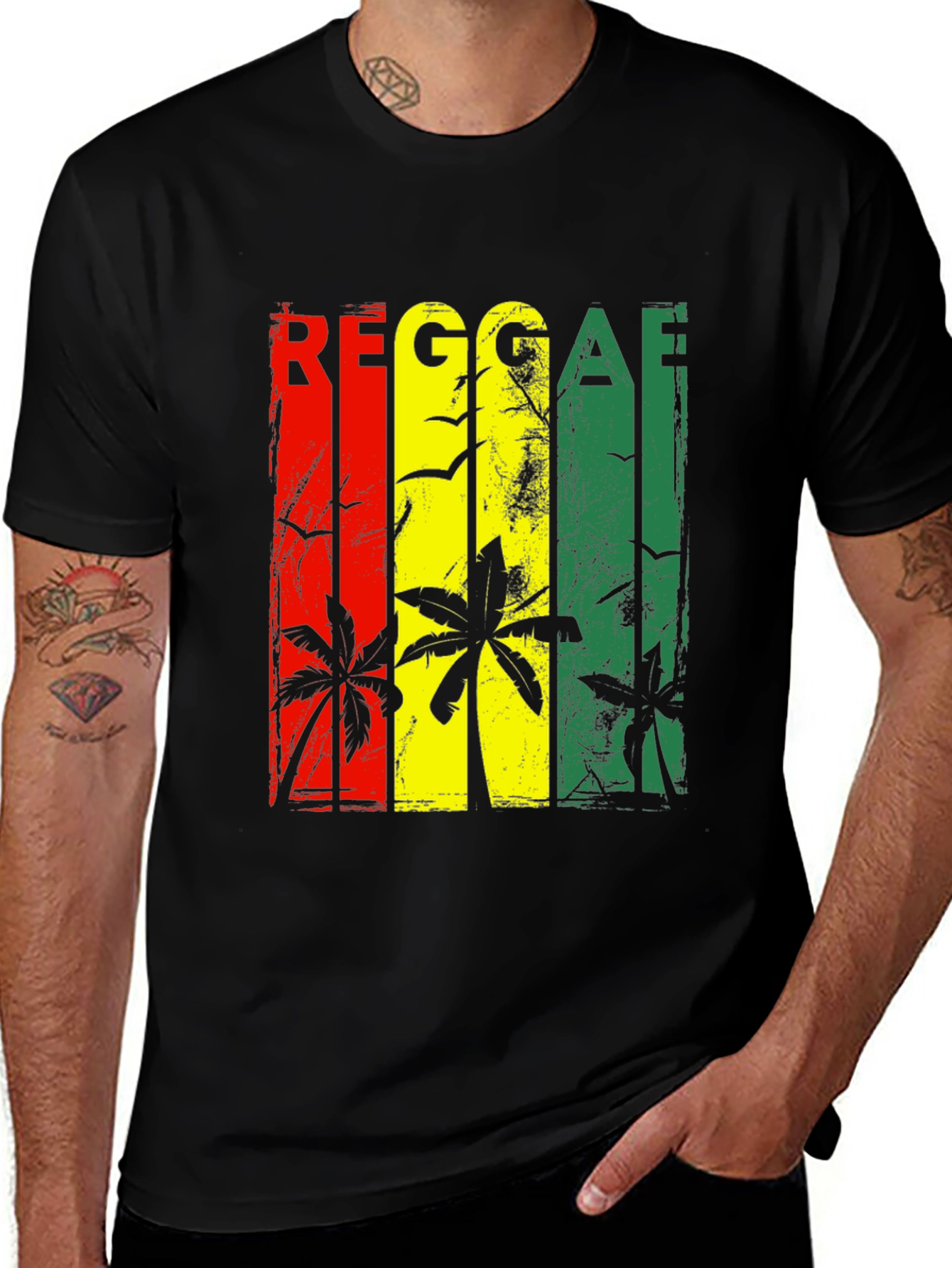 Reggae Rasta Palm Tree T-Shirt - Tropical Vibe