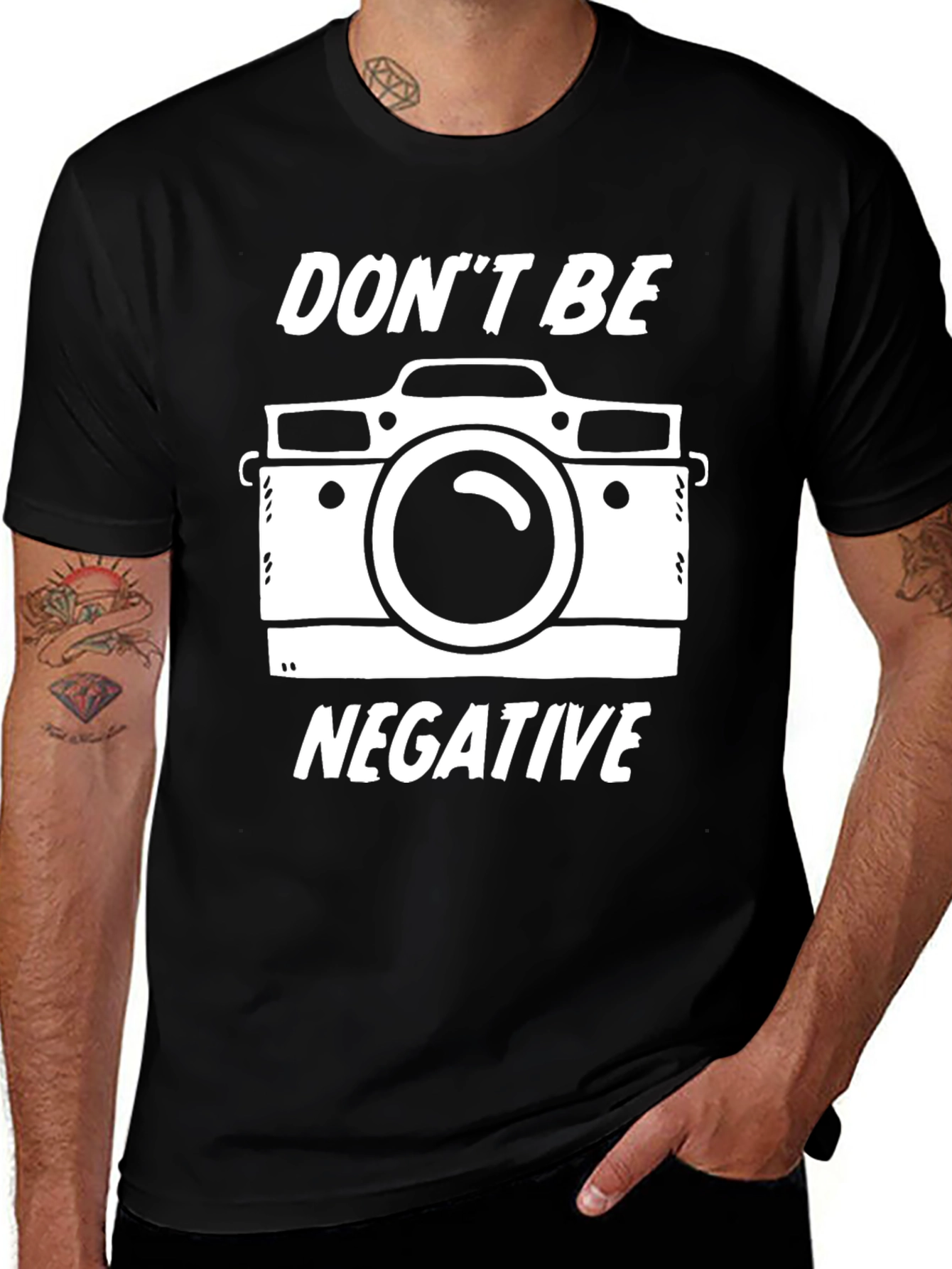 Variant 26 of Don't Be Negative Camera Graphic Tee