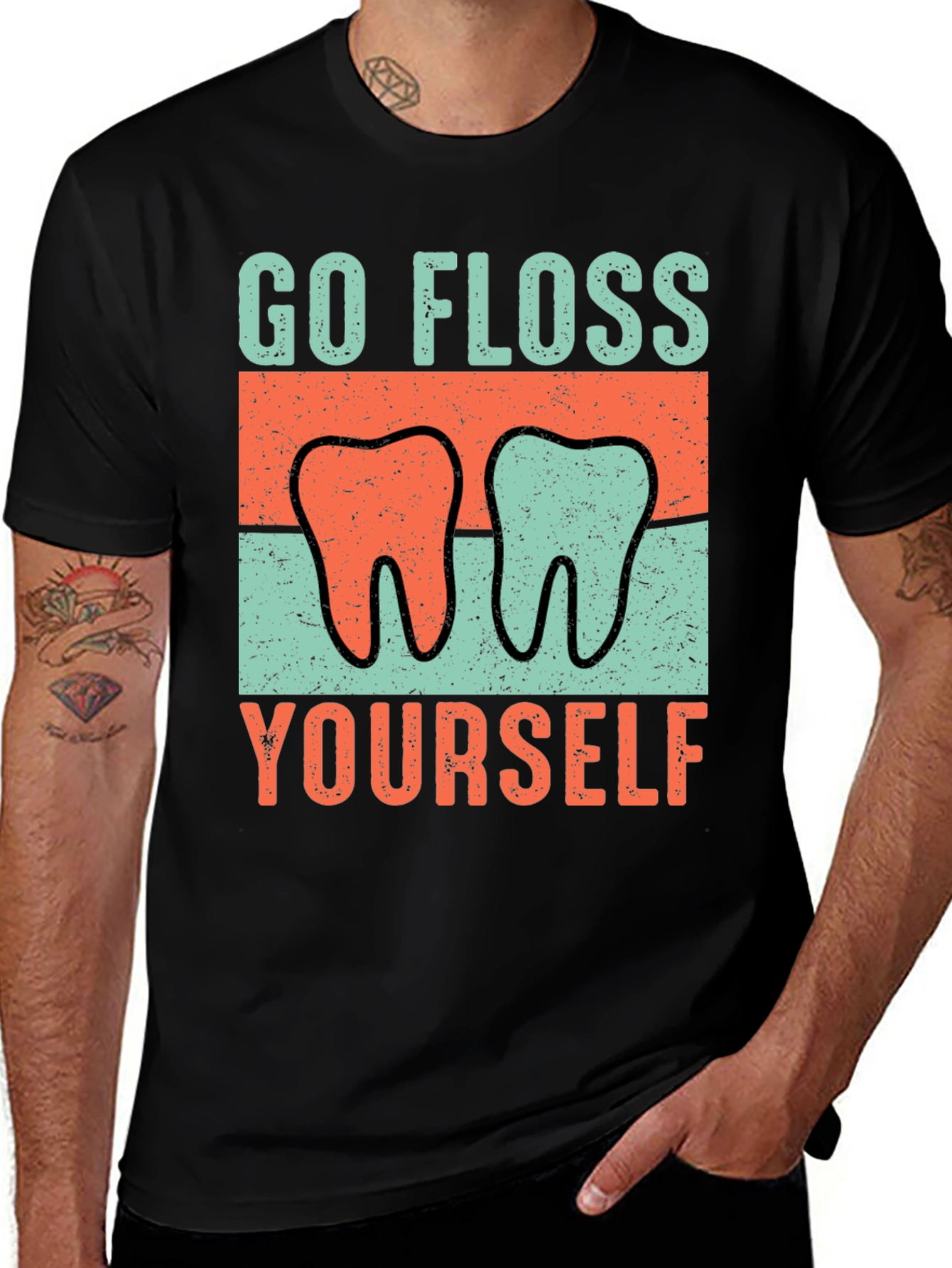 Variant 21 of Go Floss Yourself Graphic Tee - Funny Dental Hygiene T-Shirt