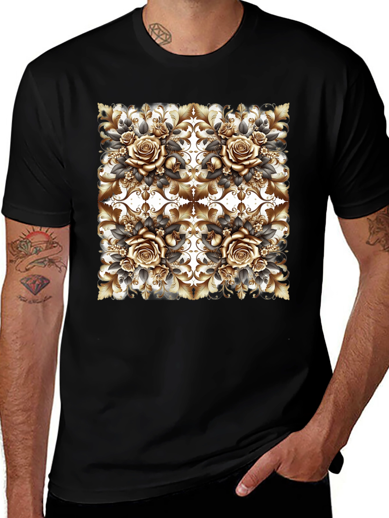 Variant 24 of Floral Rose Patterned T-Shirt