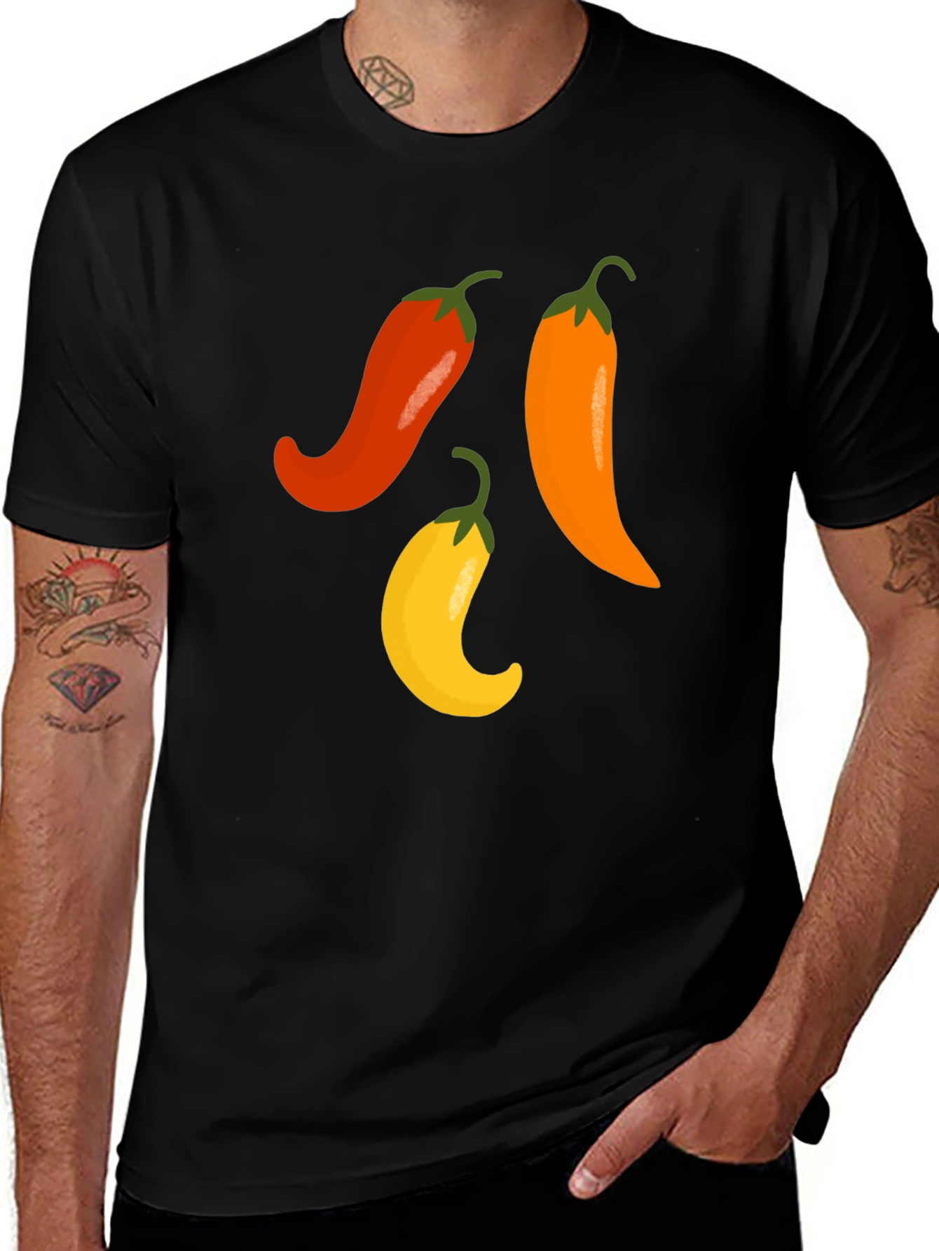 Spicy Chili Pepper Graphic Tee - Black T-Shirt