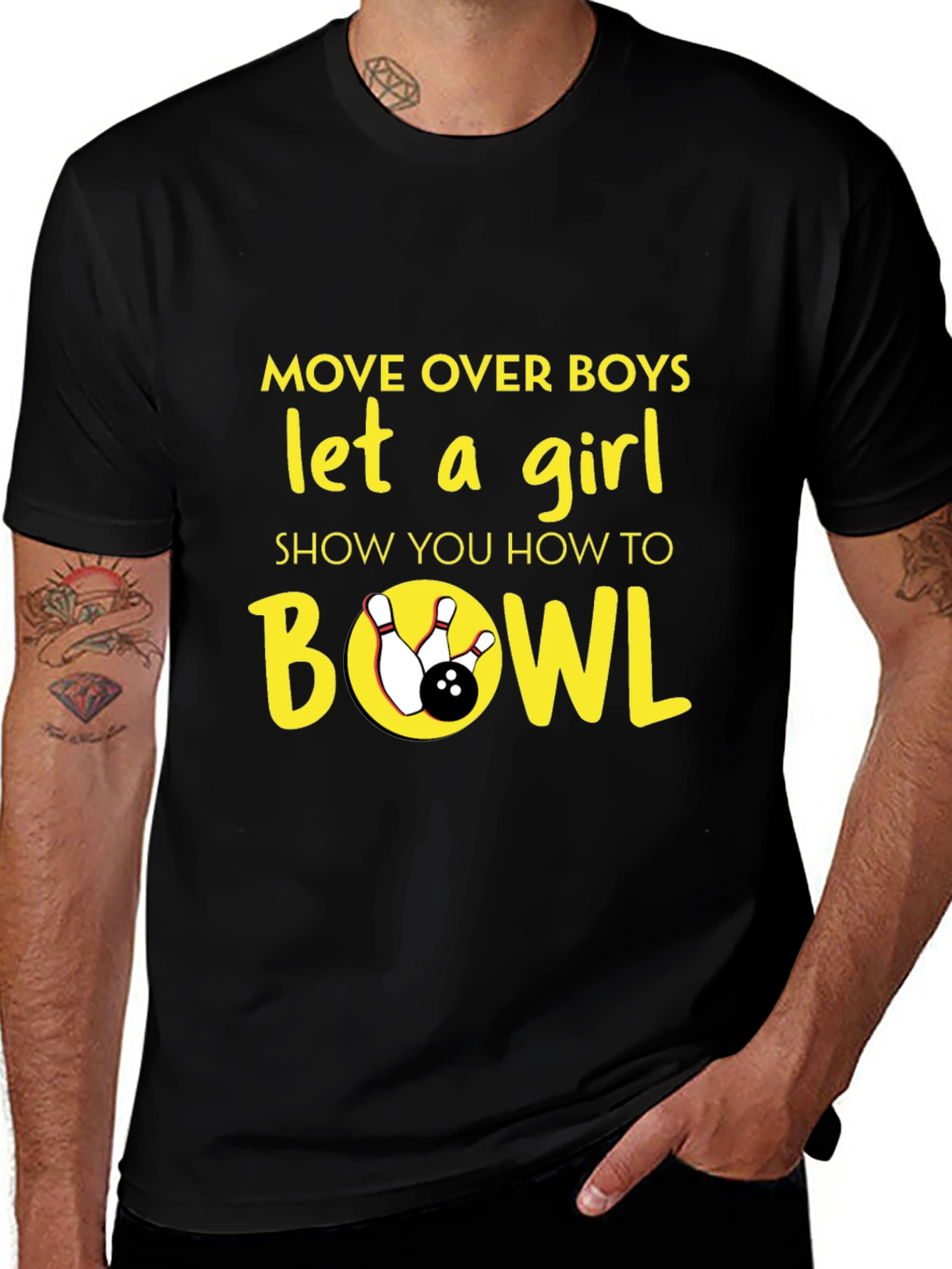 Variant 10 of Move Over Boys Bowling T-Shirt