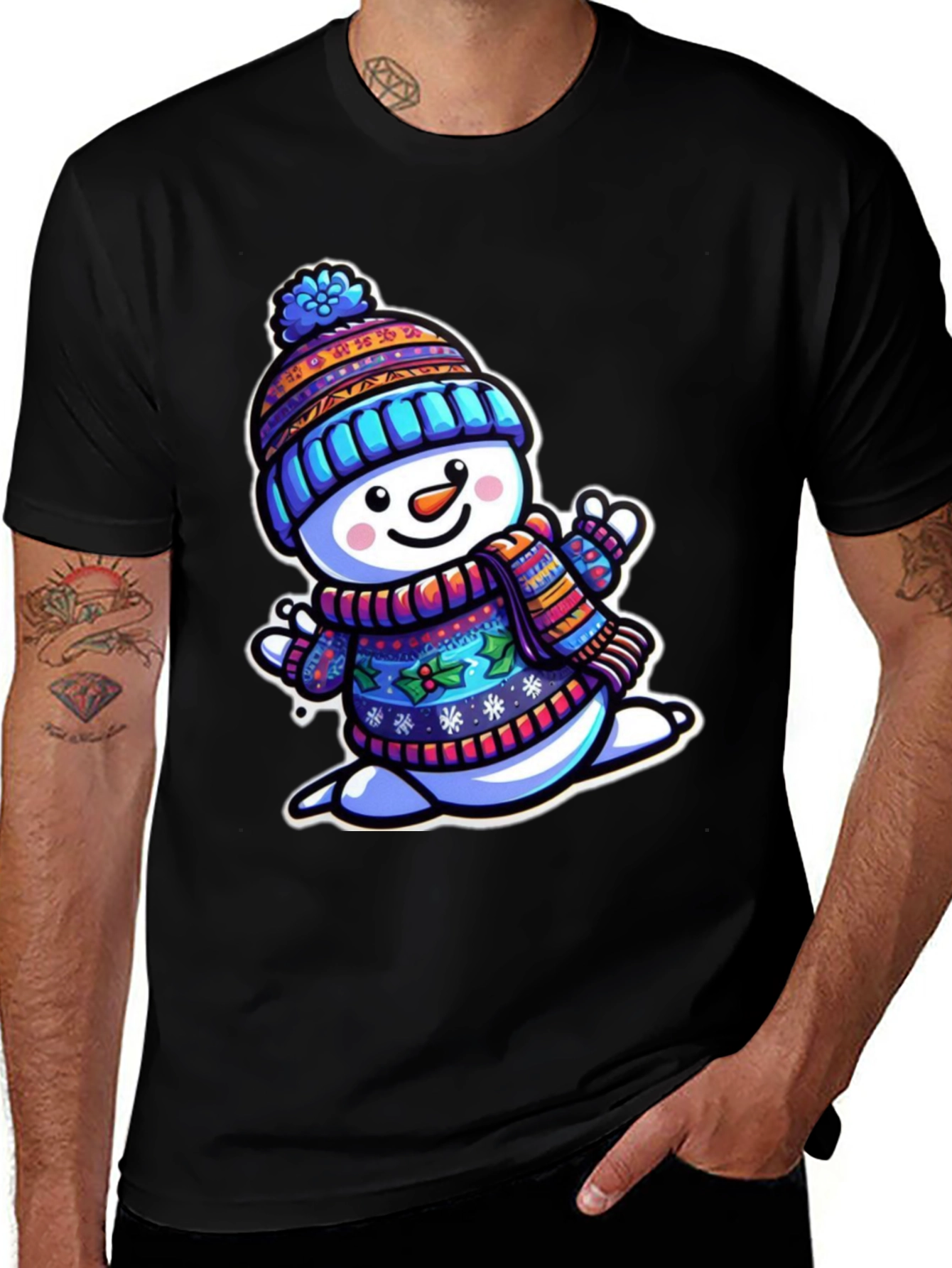Variant 26 of Festive Snowman Graphic Tee
