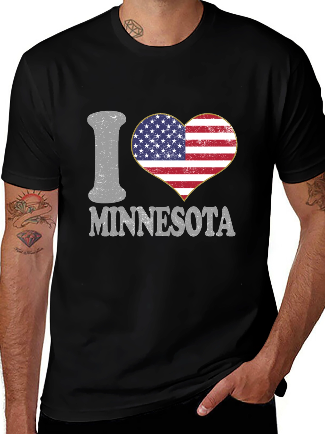 I Heart Minnesota USA Flag Tee