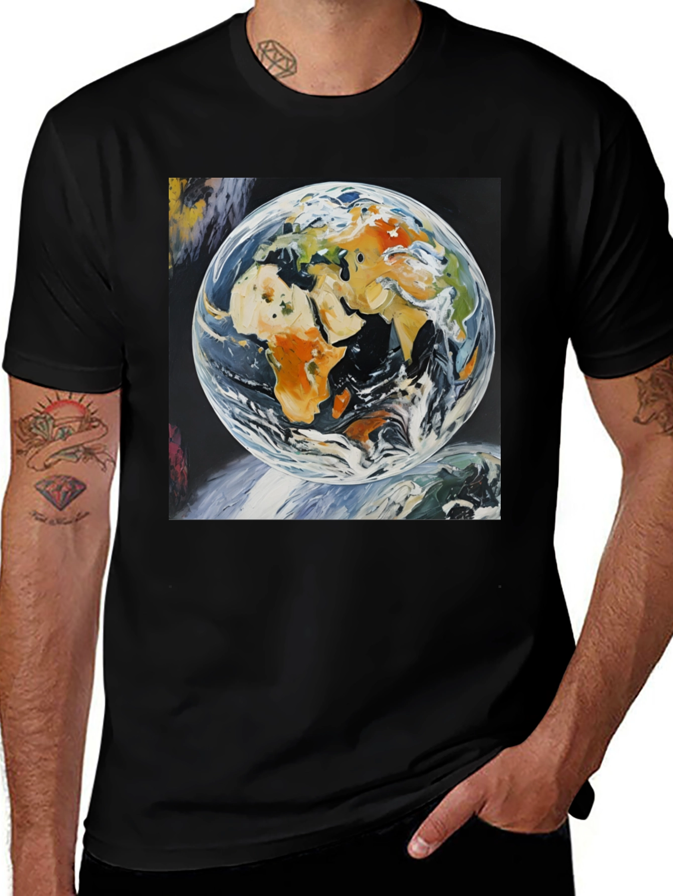 Variant 23 of Earth Painting Graphic Tee - Unisex Soft Cotton T-Shirt