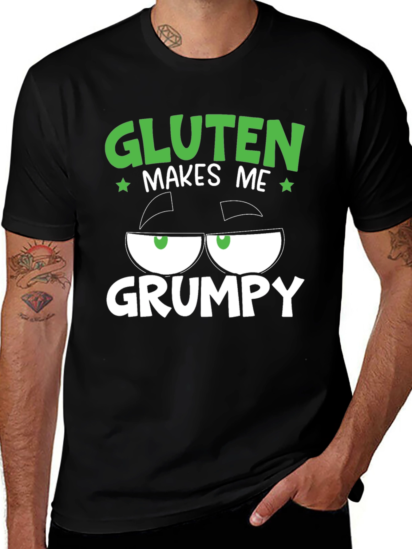 Variant 17 of Gluten Makes Me Grumpy T-Shirt - Funny Design