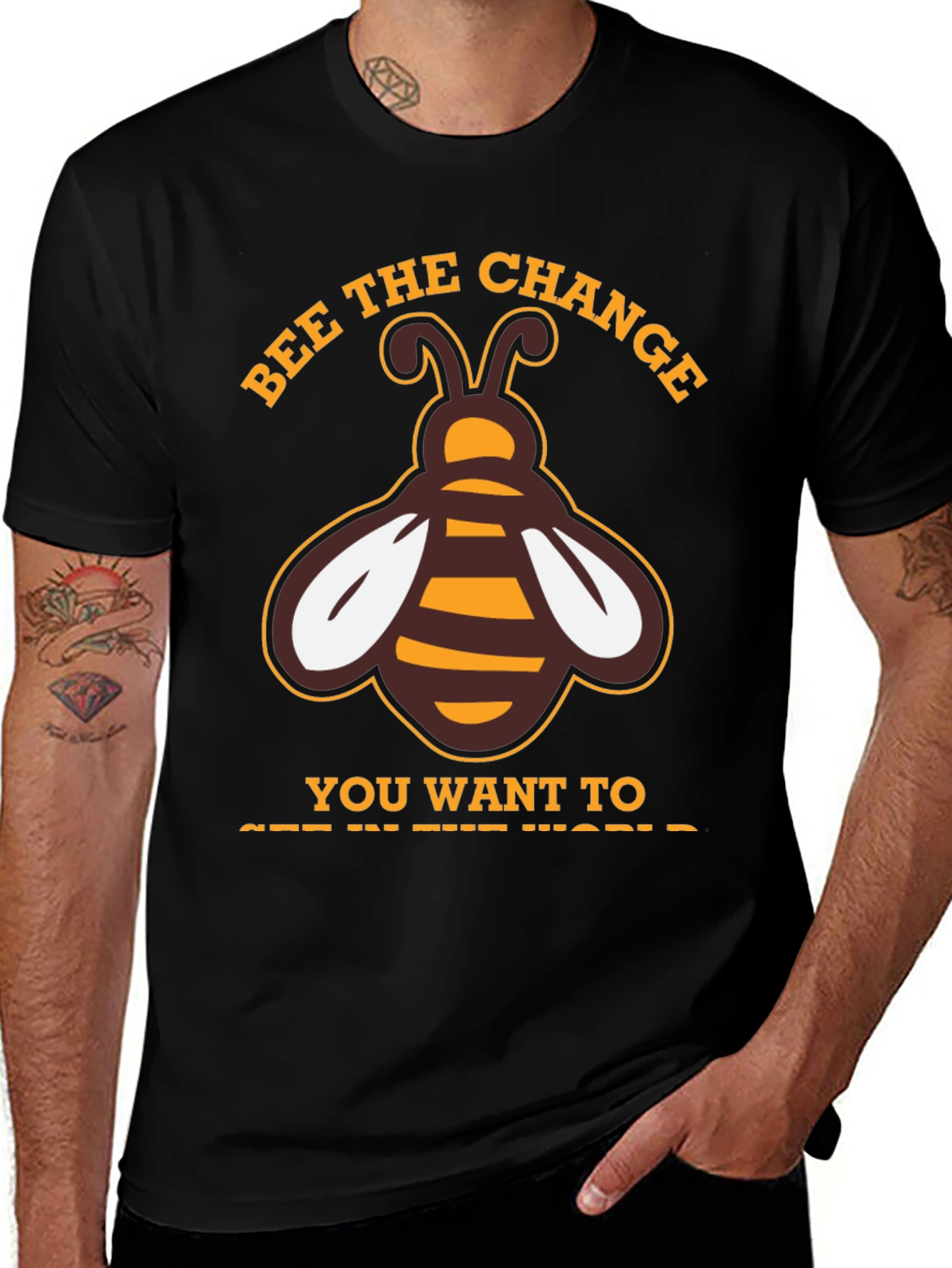 Variant 15 of Bee the Change T-Shirt - Positive Message Tee