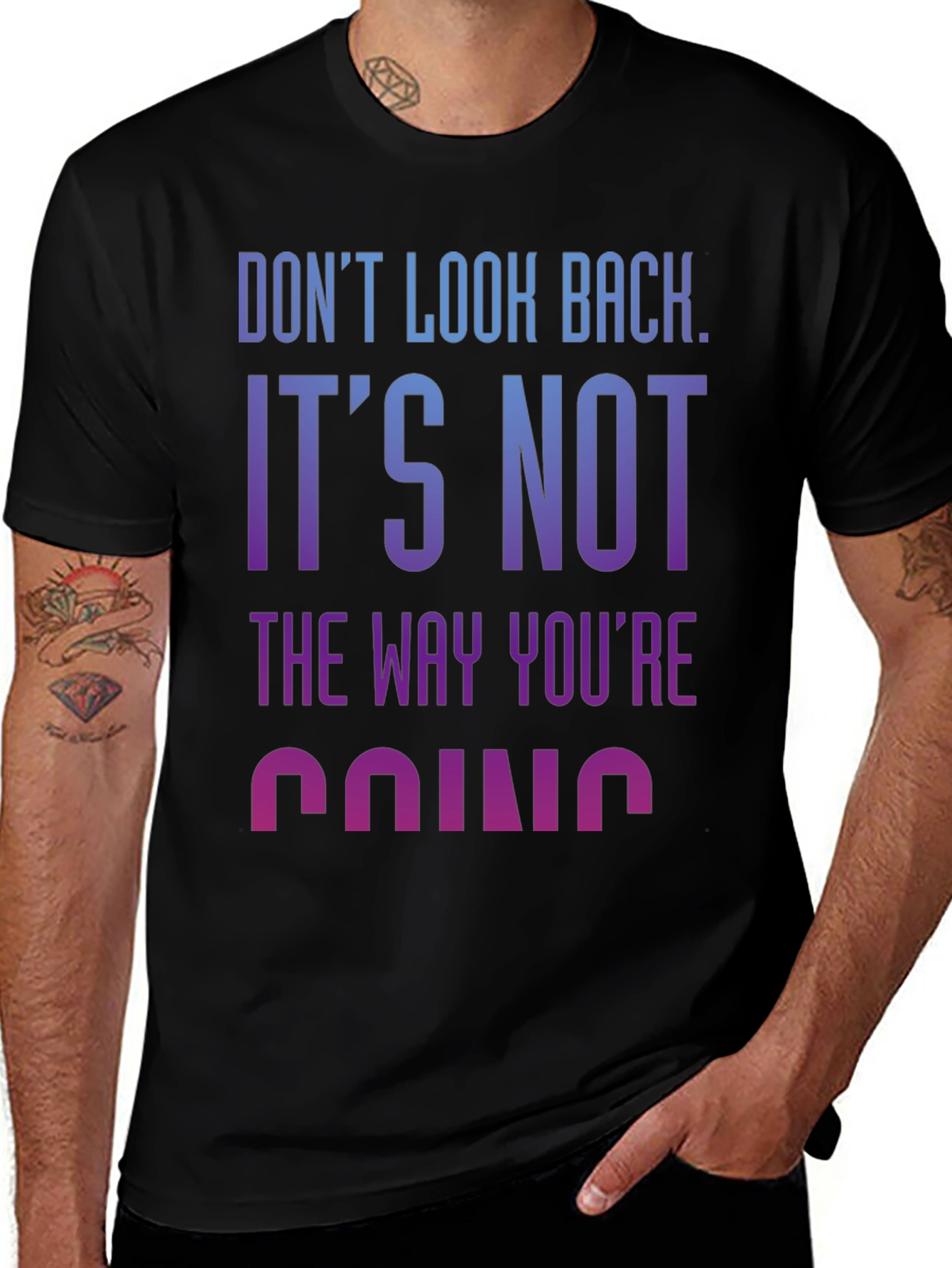 Variant 18 of Motivational Tee: Don't Look Back Graphic T-Shirt
