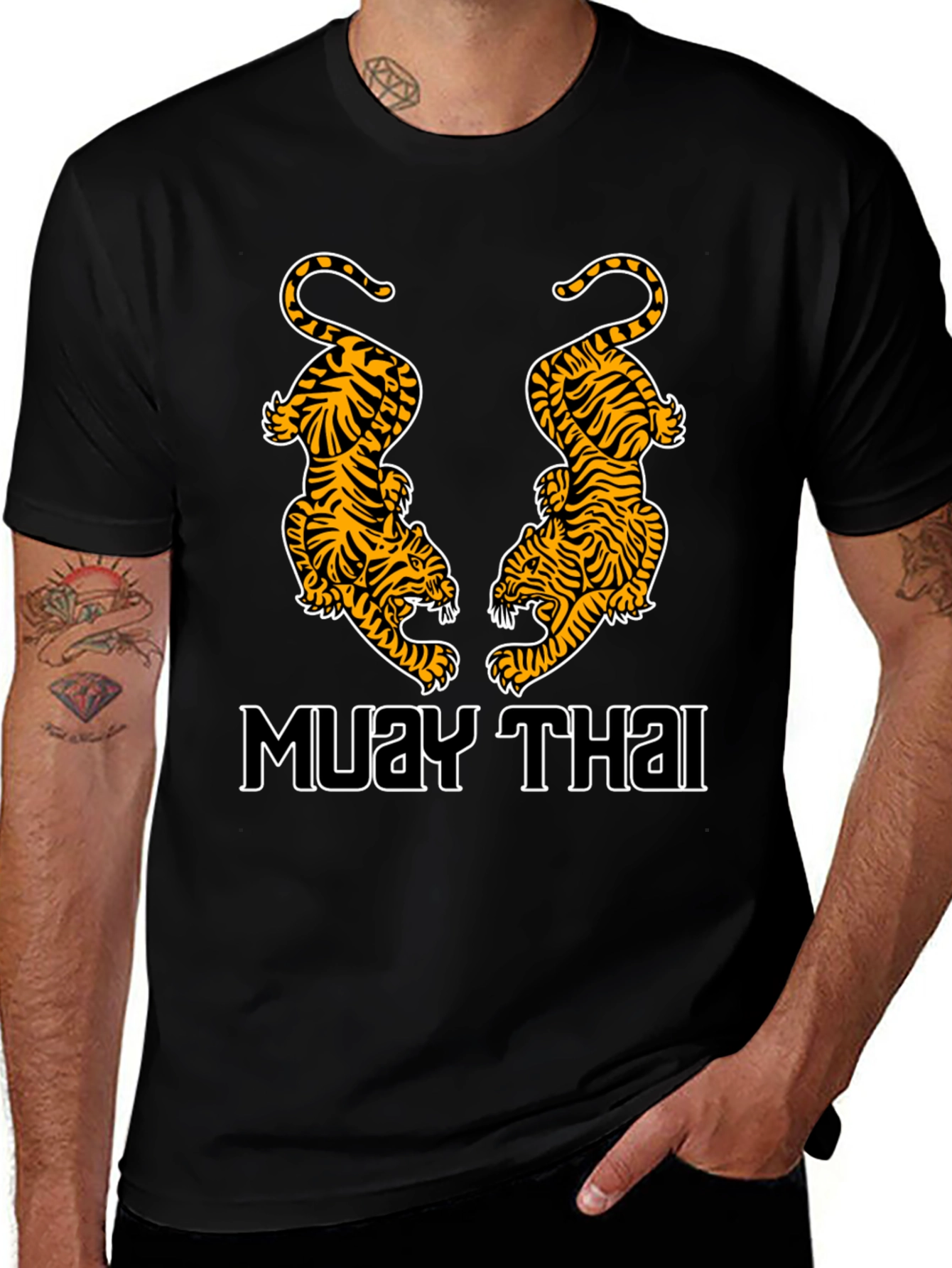 Muay Thai Tiger Graphic Tee - Black