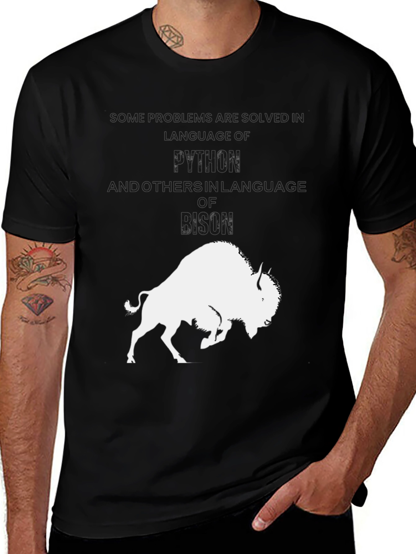 Variant 3 of Python Knowledge of Bison T-Shirt