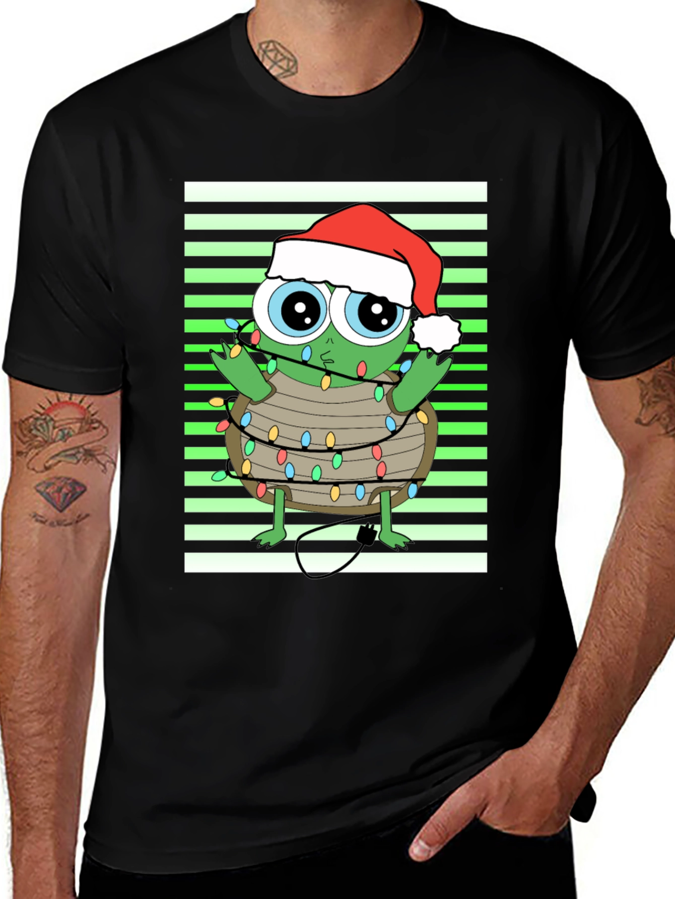 Variant 13 of Christmas Turtle in Lights Graphic Tee