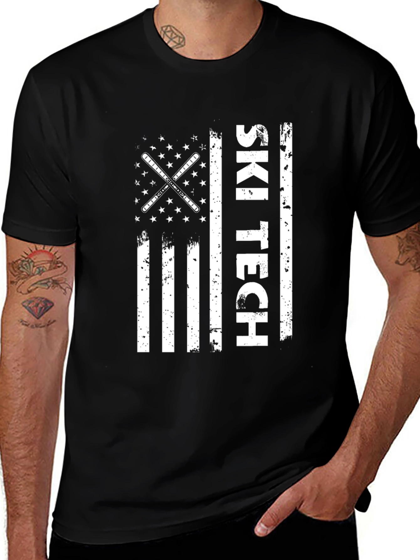 Variant 18 of Ski Tech American Flag T-Shirt