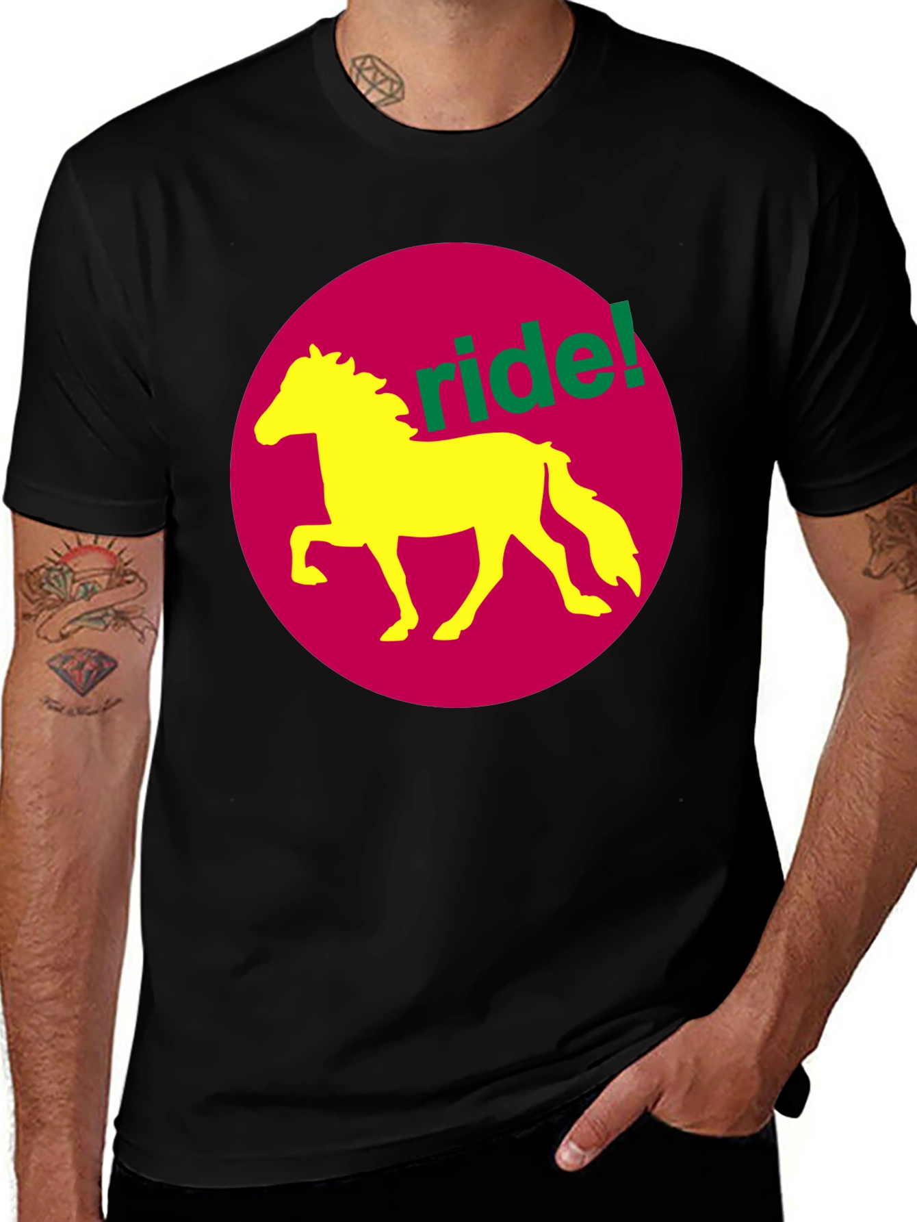 Variant 13 of Ride! Graphic Tee - Horse Design