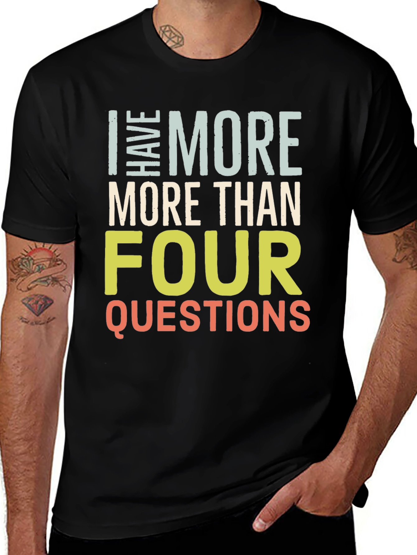 Variant 11 of I Have More Than Four Questions Graphic Tee