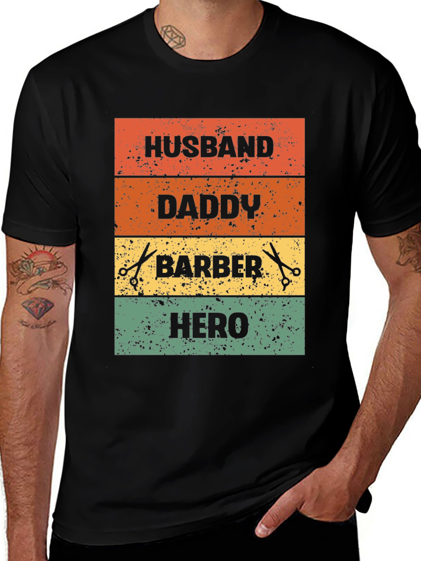 Husband Daddy Barber Hero T-Shirt