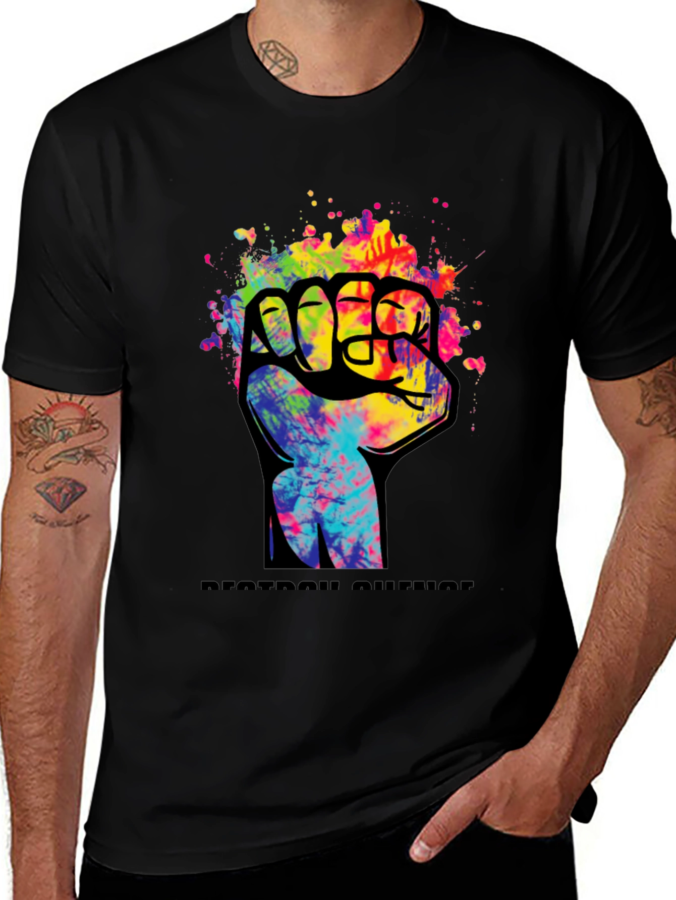Variant 20 of Tie Dye Fist Tee - Express Yourself!