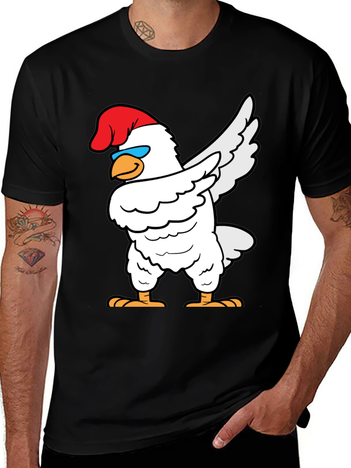 Variant 4 of Dabbing Chicken Graphic Tee - Funny Bird T-Shirt