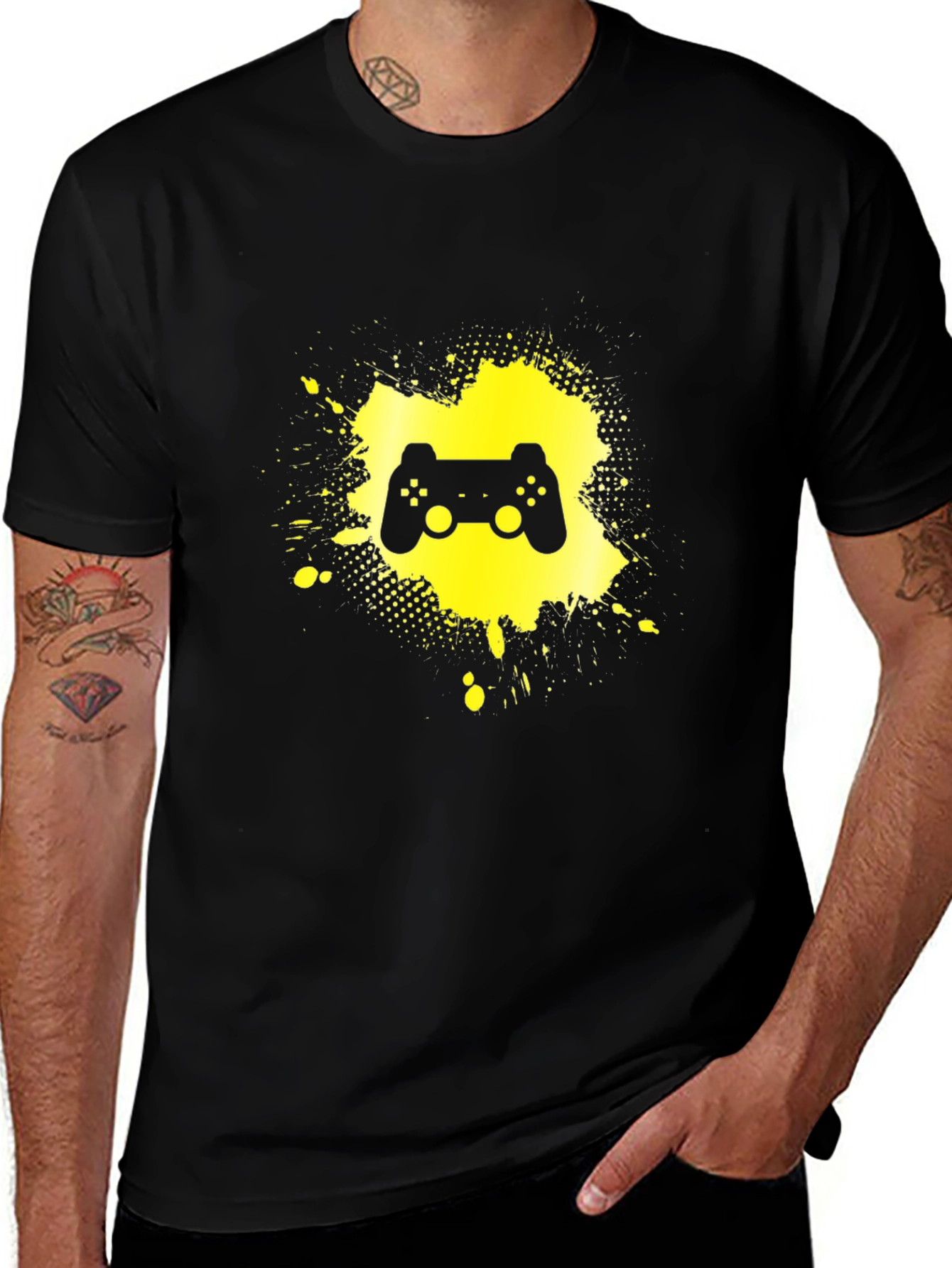 Variant 15 of Gaming Controller Graphic T-Shirt - Black