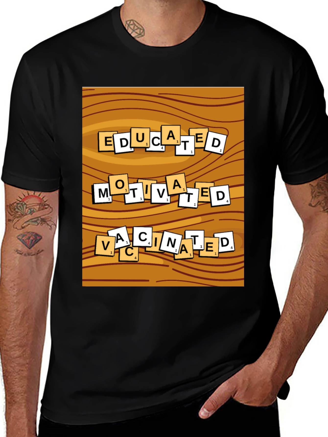 Variant 30 of Educated Motivated Vaccinated T-Shirt