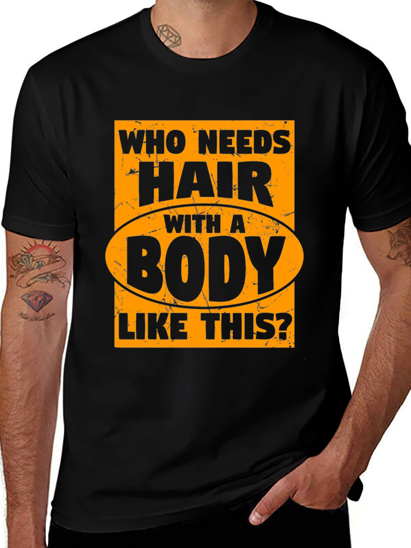 Variant 3 of Funny Bald Man T-Shirt - Who Needs Hair?