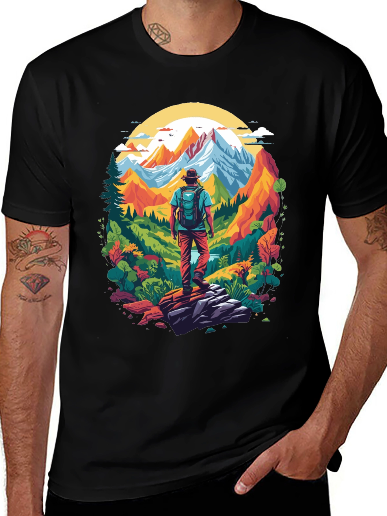 Variant 2 of Adventure Awaits: Mountain Hiker Graphic Tee