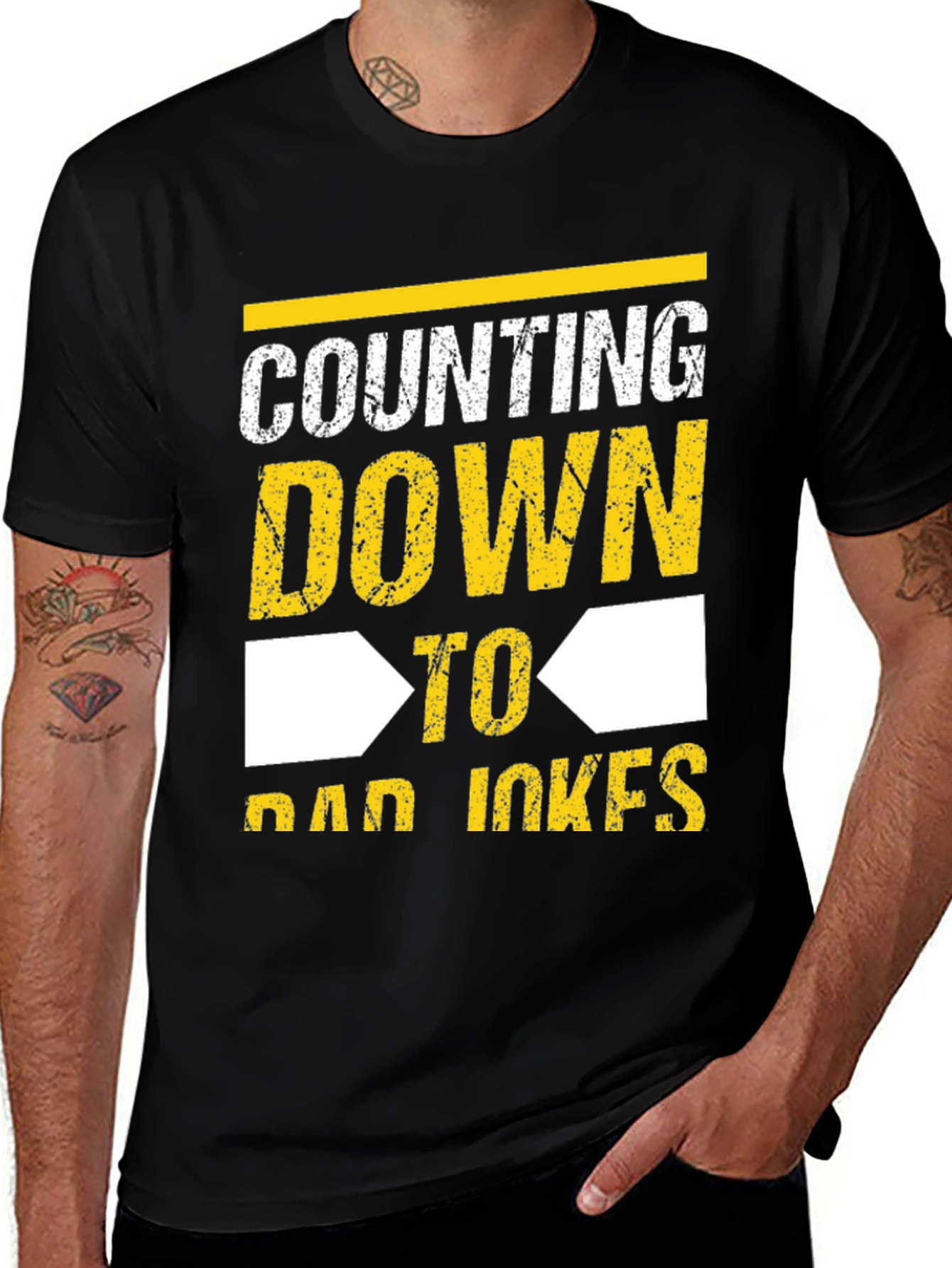 Variant 4 of Counting Down to Dad Jokes Black T-Shirt