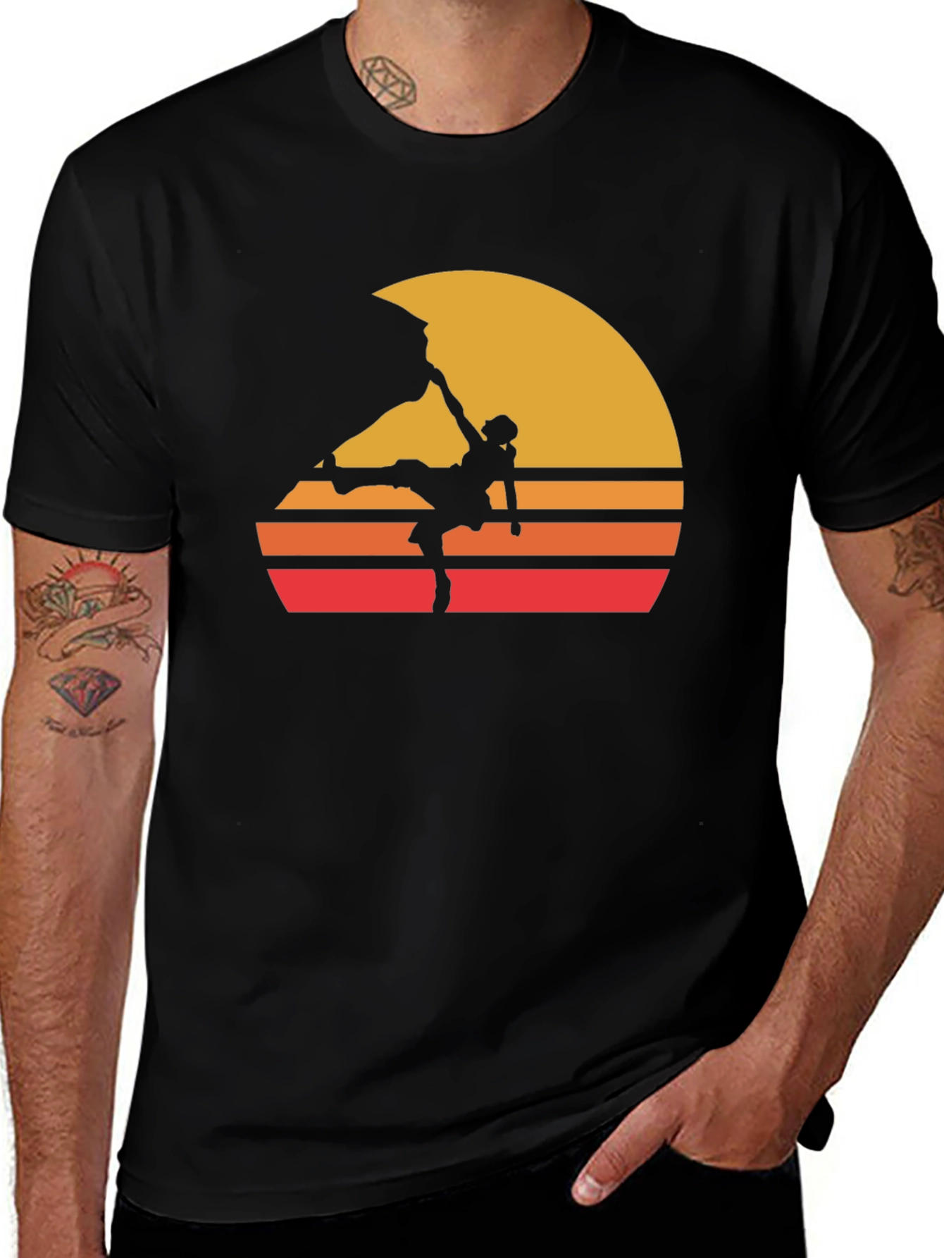 Variant 28 of Retro Climbing Sunset Graphic Tee