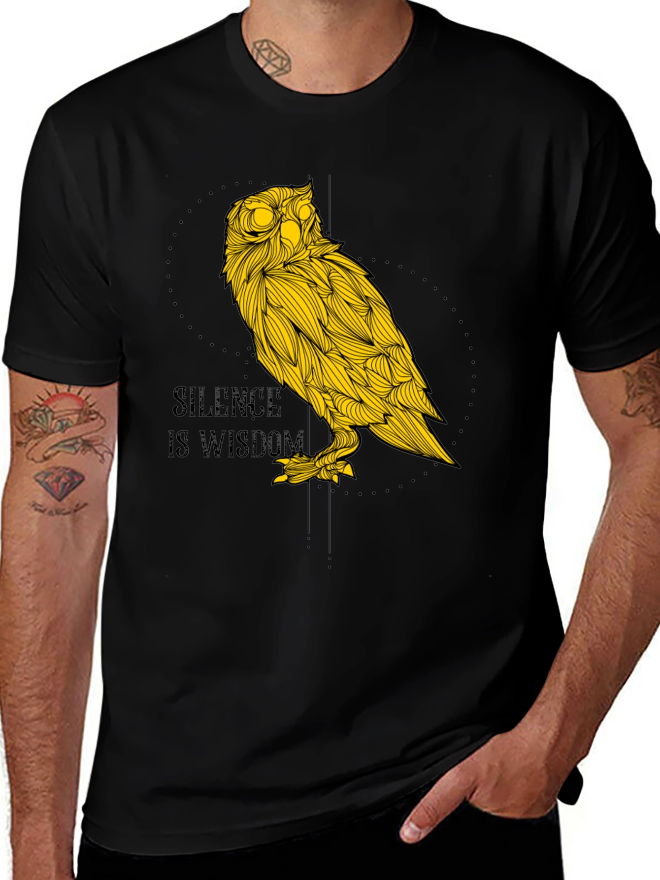 Variant 13 of Silence is Wisdom Owl Graphic T-Shirt