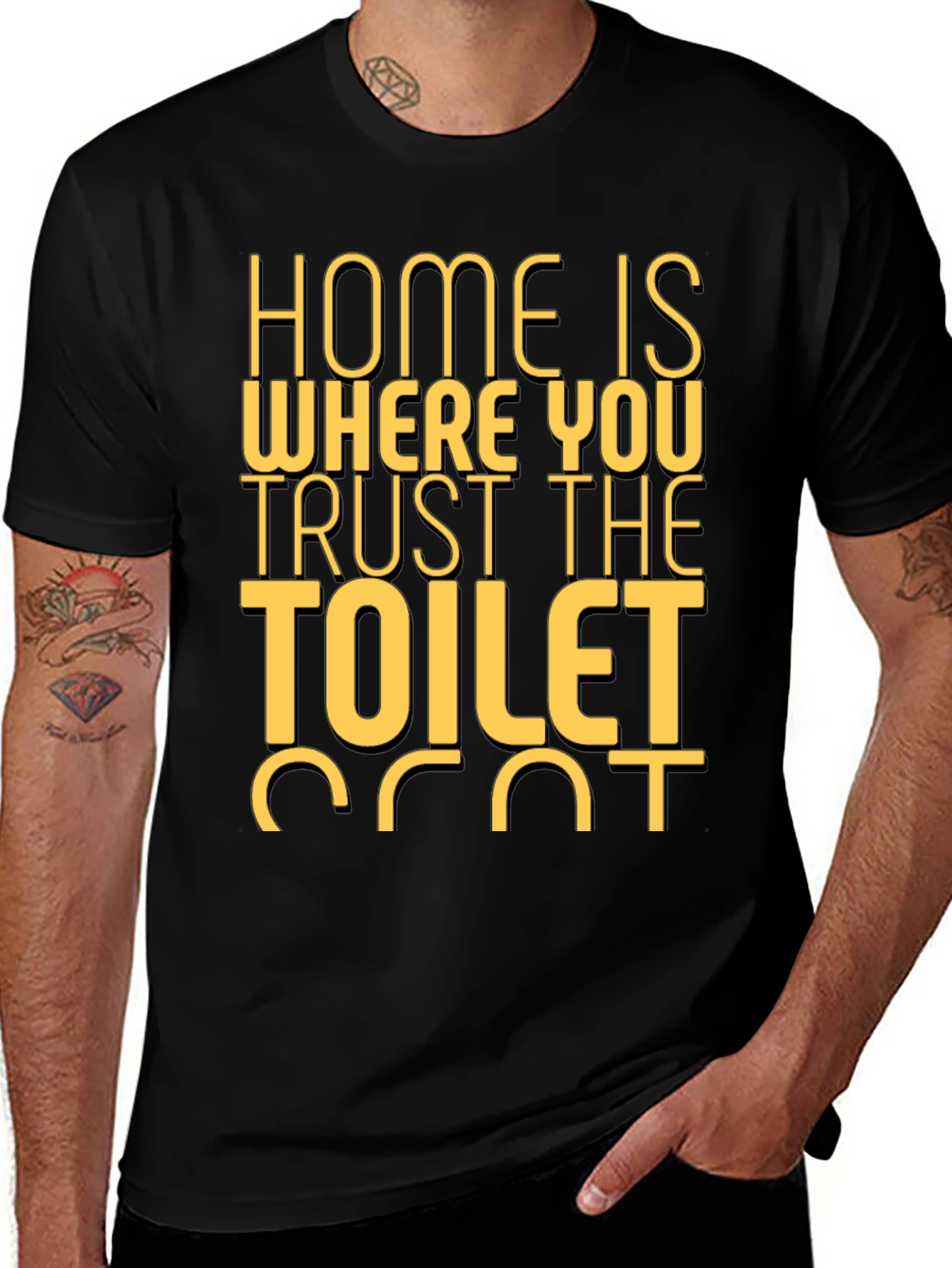 Variant 15 of Home is Where You Trust the Toilet Seat T-Shirt