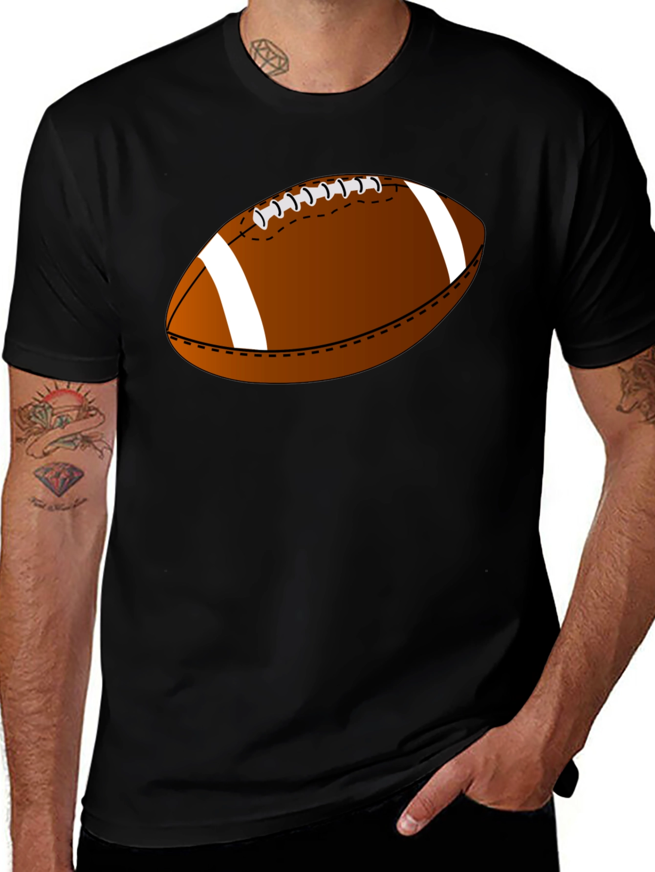 Variant 17 of Football Graphic T-Shirt - Black
