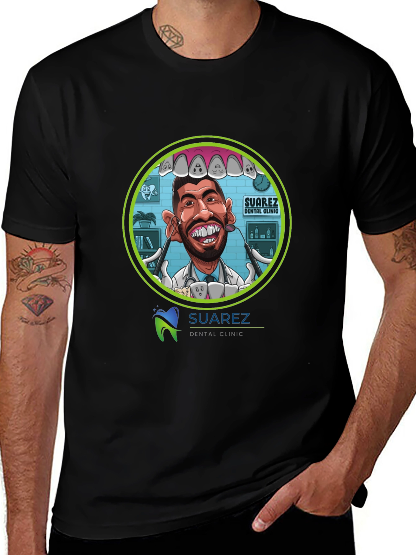 Variant 5 of Suarez Dental Clinic Cartoon T-Shirt