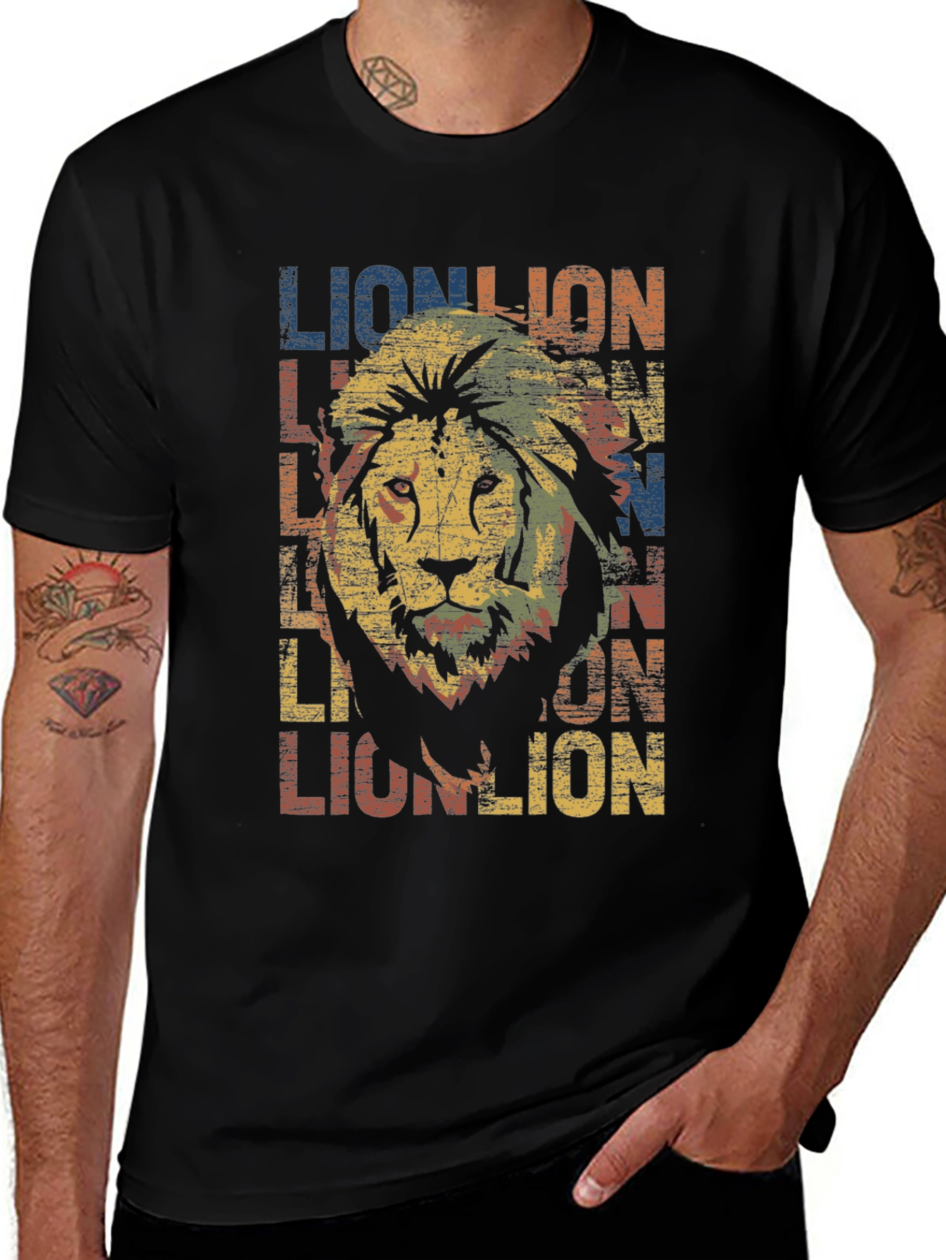 Variant 9 of Vintage Lion Graphic Tee - Men's Short Sleeve T-Shirt