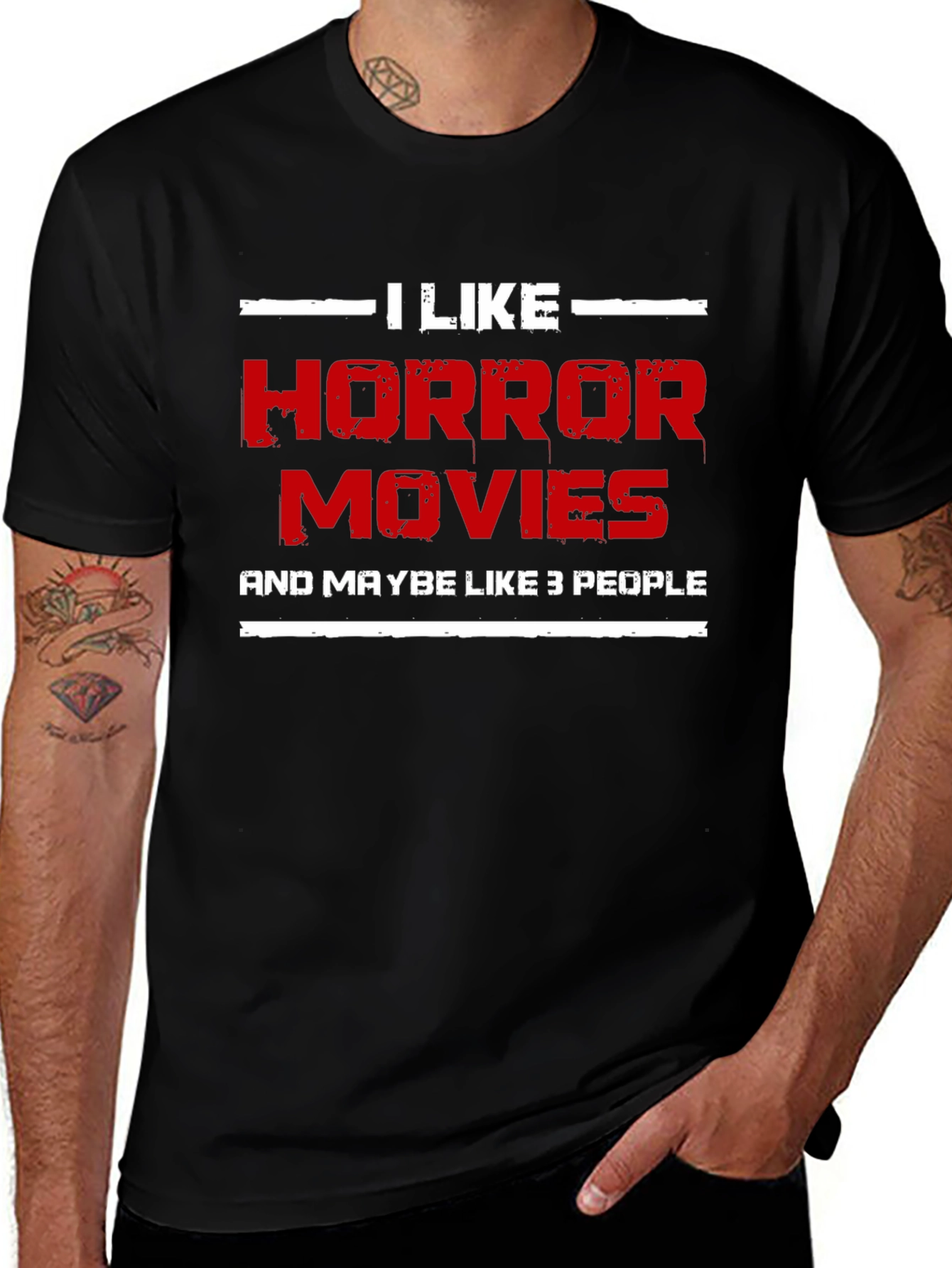Variant 8 of Horror Movie Fan T-Shirt - I Like Horror Movies & Maybe 3 People