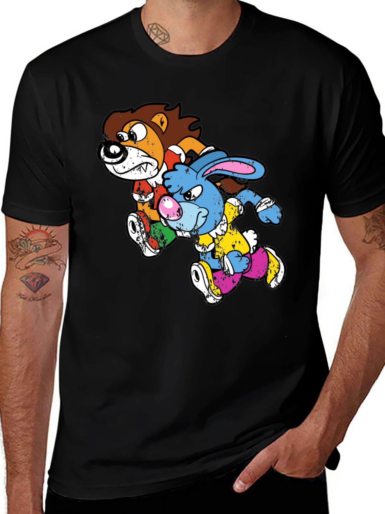 Variant 23 of Lion and Rabbit Cartoon T-Shirt