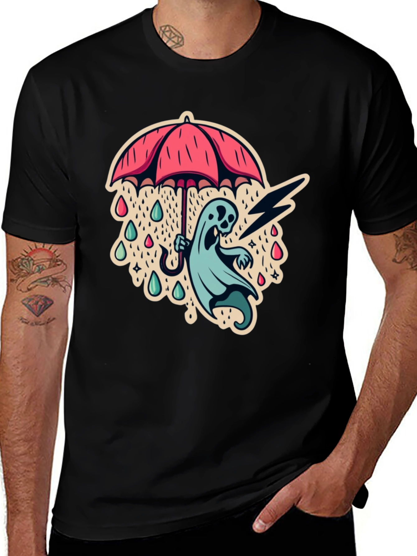 Variant 25 of Ghost Under Umbrella Graphic Tee