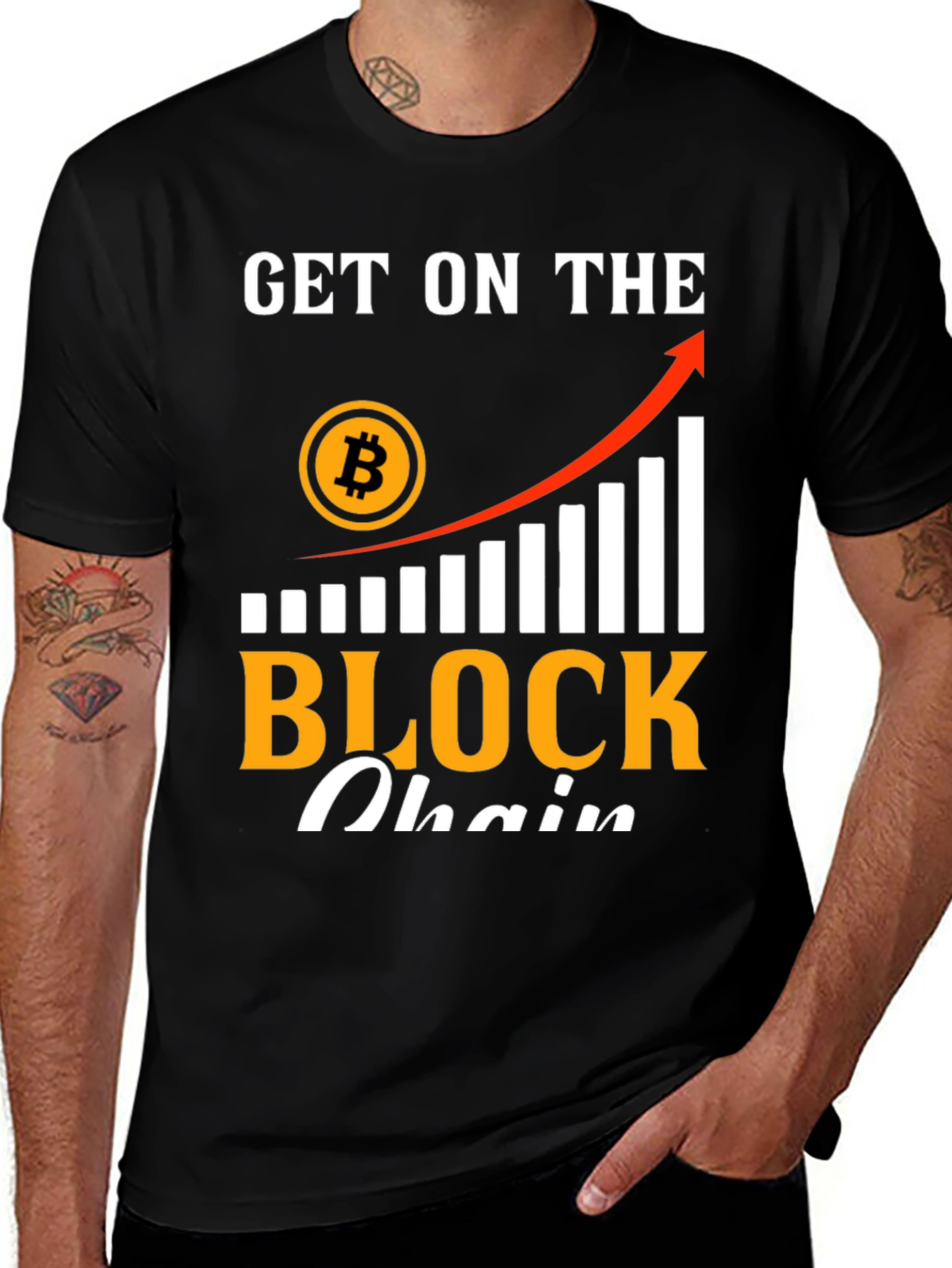 Get on the Blockchain T-Shirt Bitcoin Crypto Tee