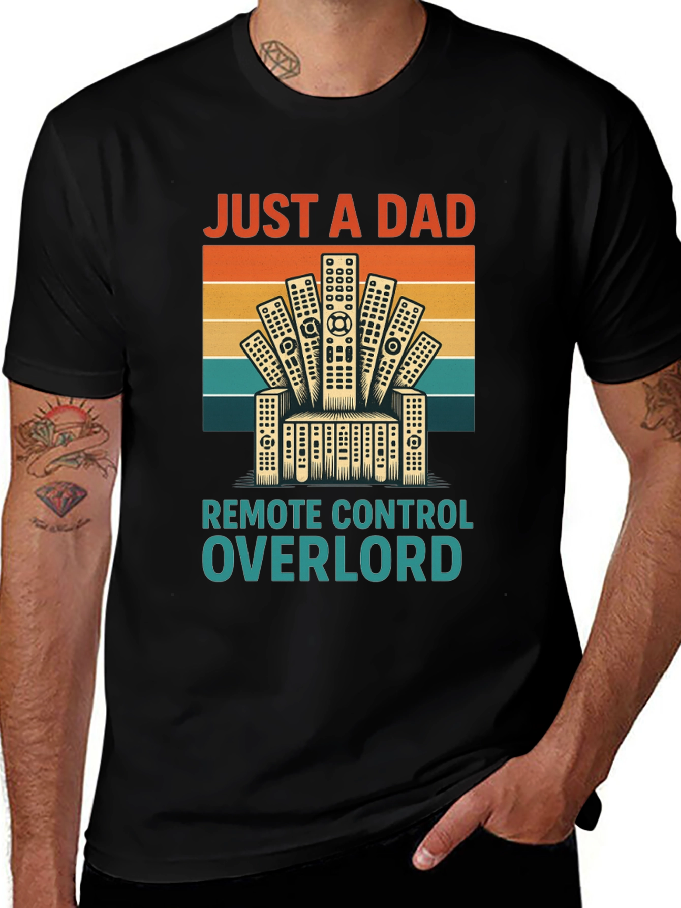 Variant 25 of Just A Dad Remote Control Overlord T-Shirt