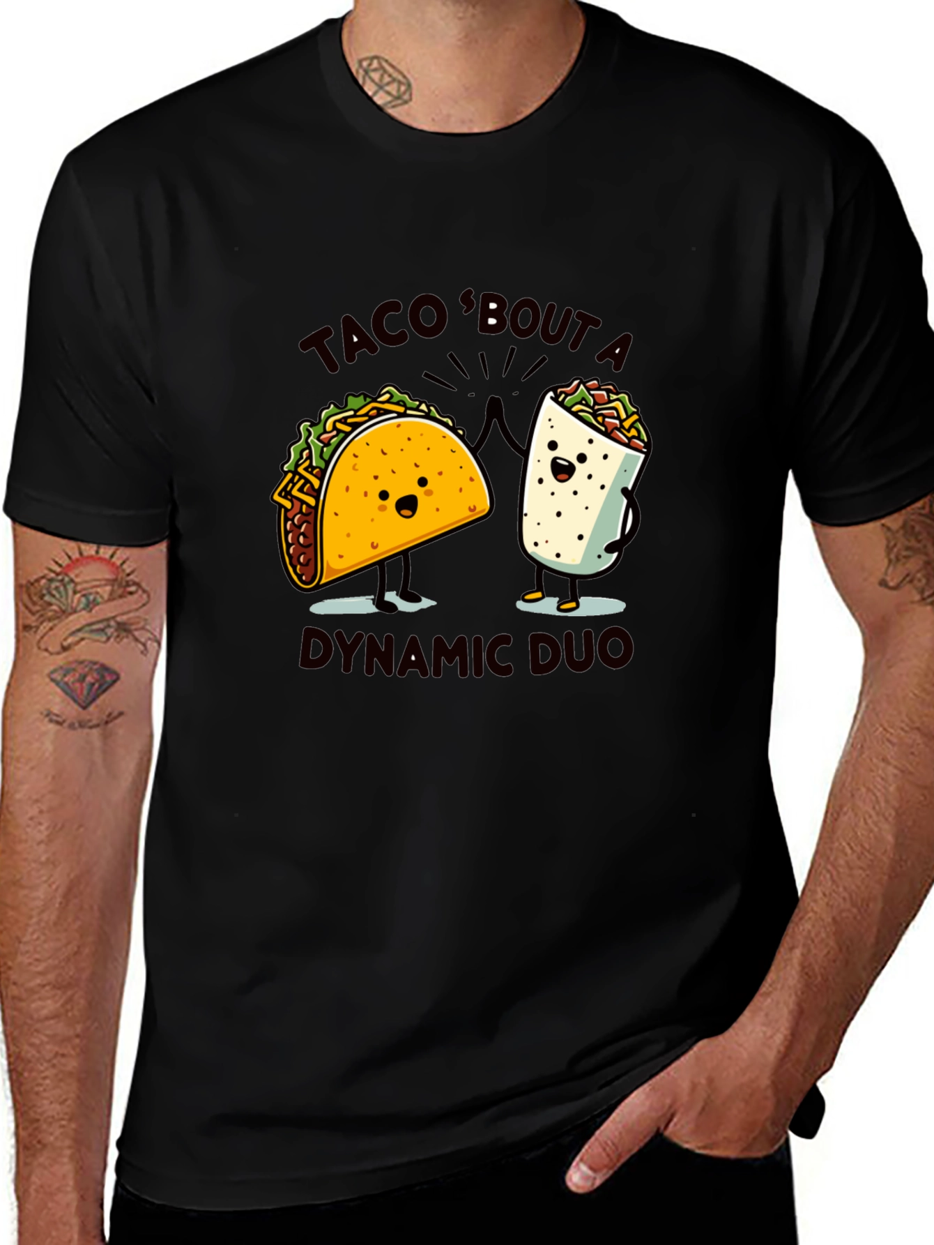 Taco 'Bout a Dynamic Duo Black Graphic T-Shirt