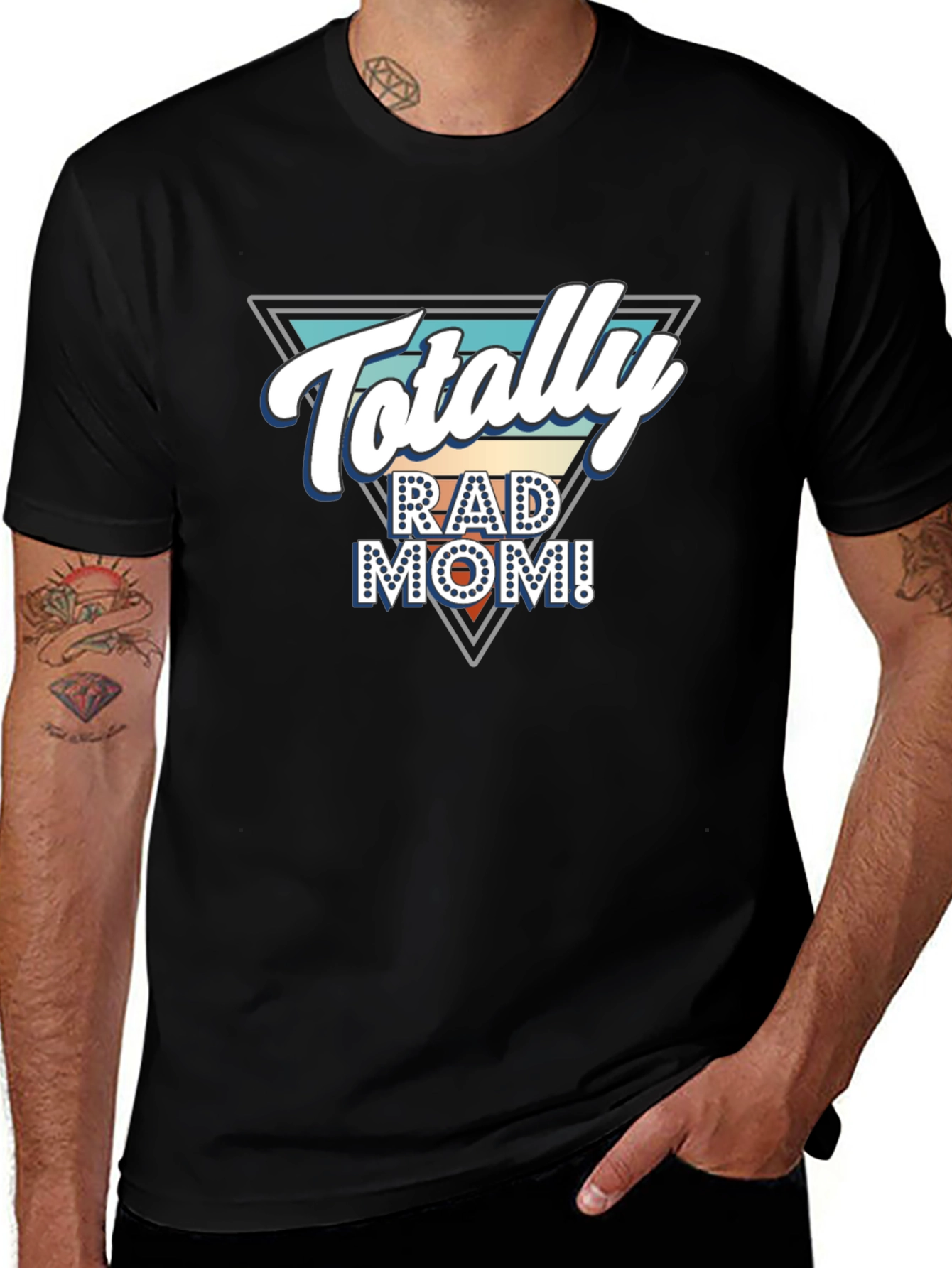 Variant 13 of Totally Rad Mom Graphic Tee - Black