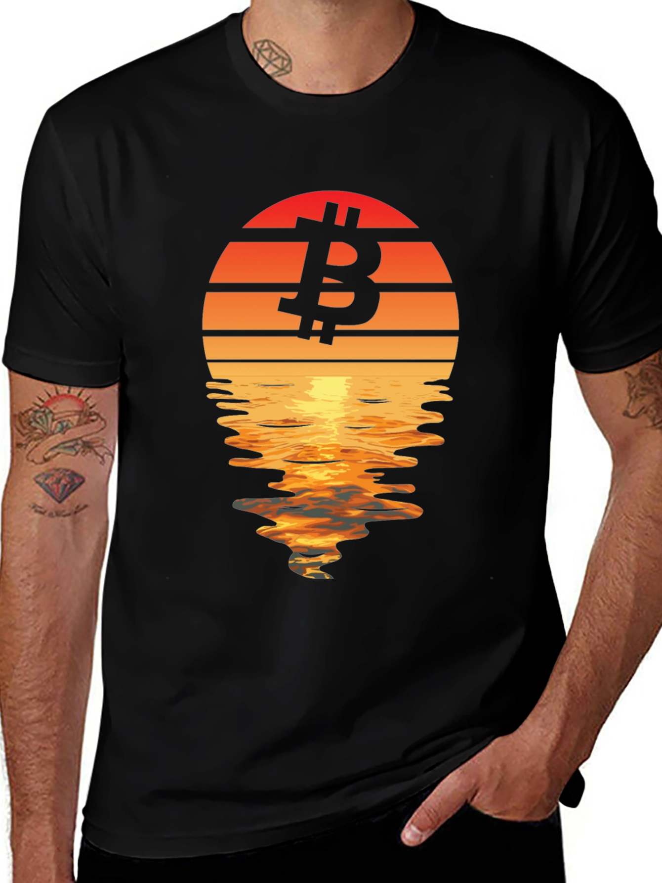 Variant 16 of Bitcoin Sunset T-Shirt - Crypto Investor Apparel