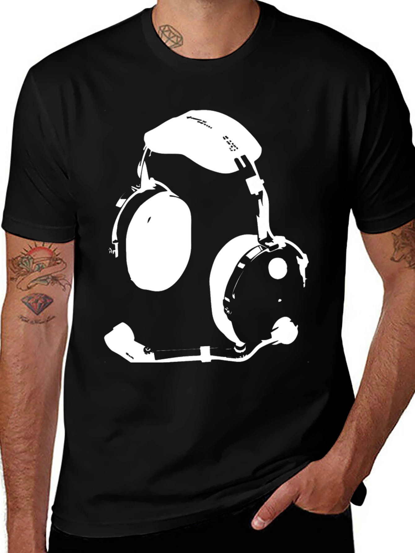 Variant 15 of Pilot Headset Graphic Tee - Aviation Enthusiast Shirt