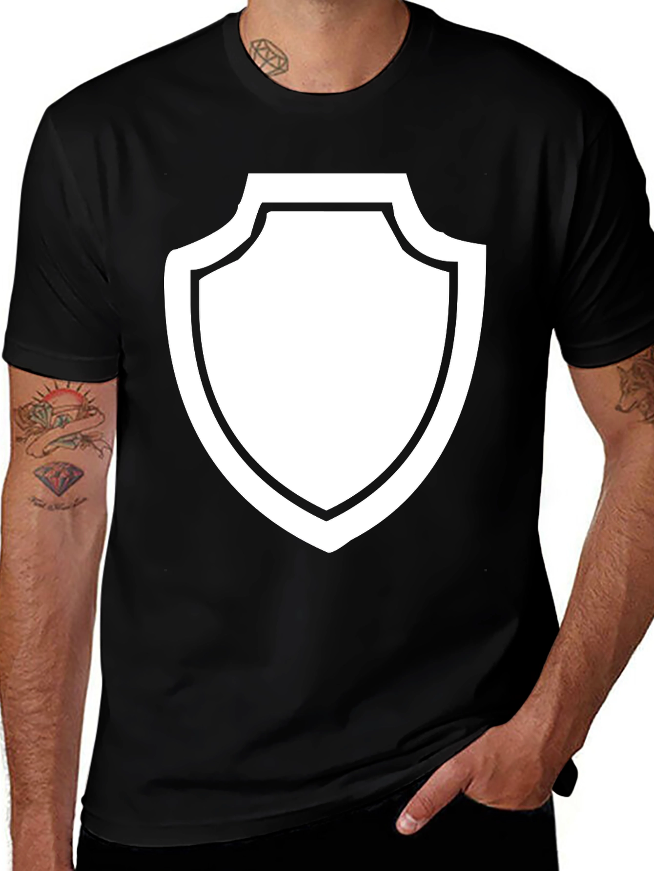Variant 10 of Black T-Shirt with Shield Graphic