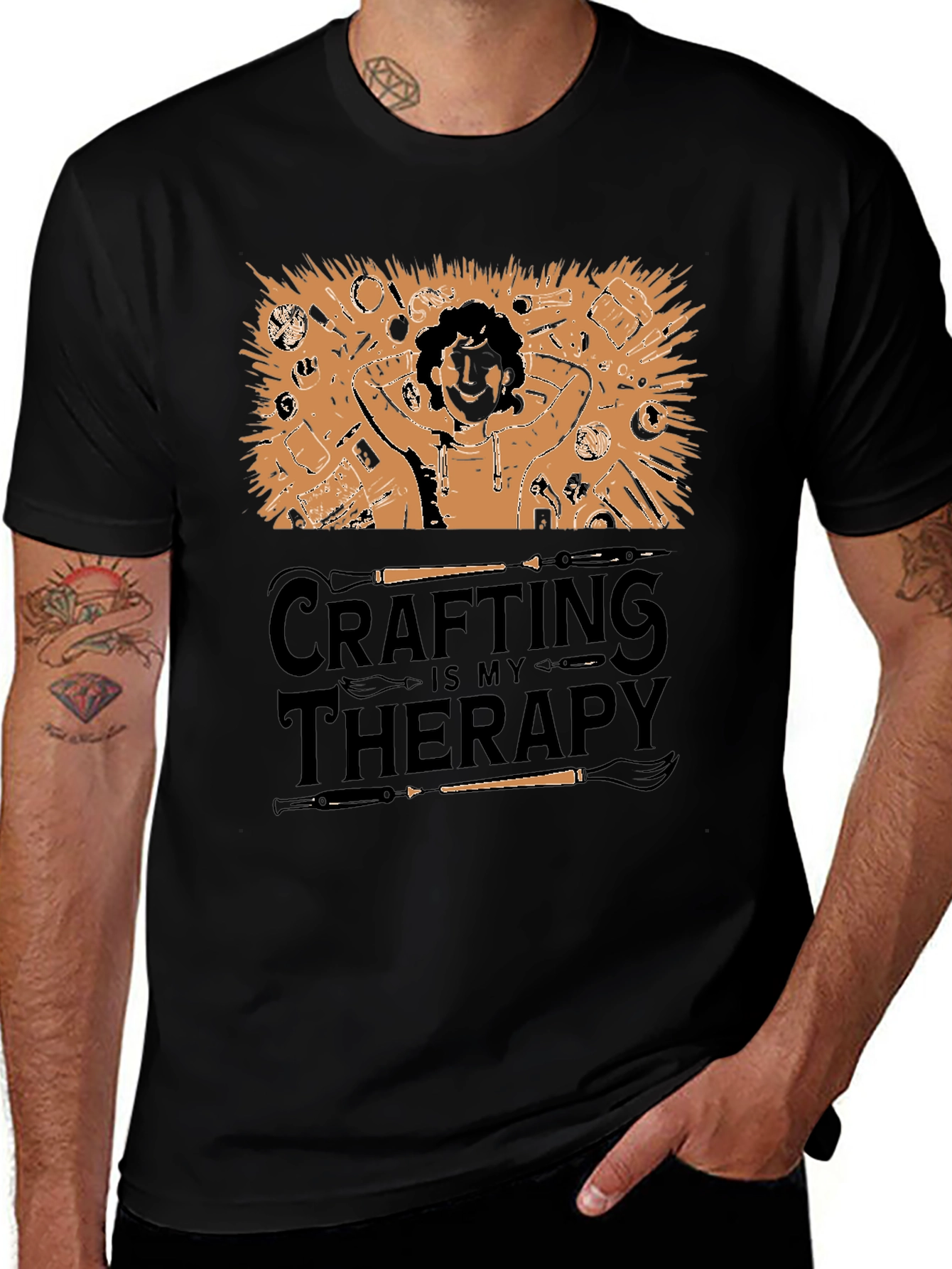 Crafting Therapy Graphic Tee - Hobby Lover T-Shirt