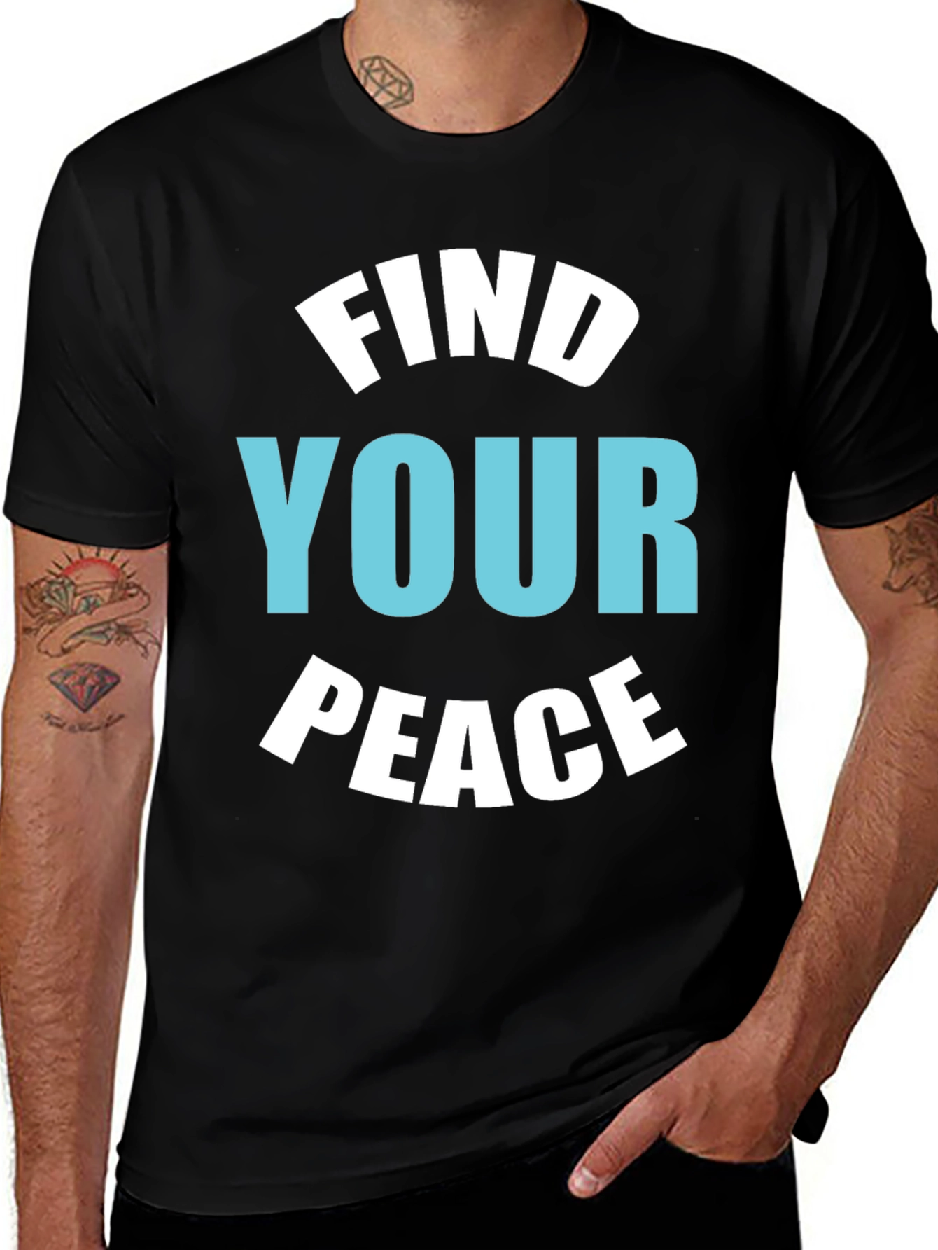 Variant 2 of Find Your Peace Black Graphic Tee