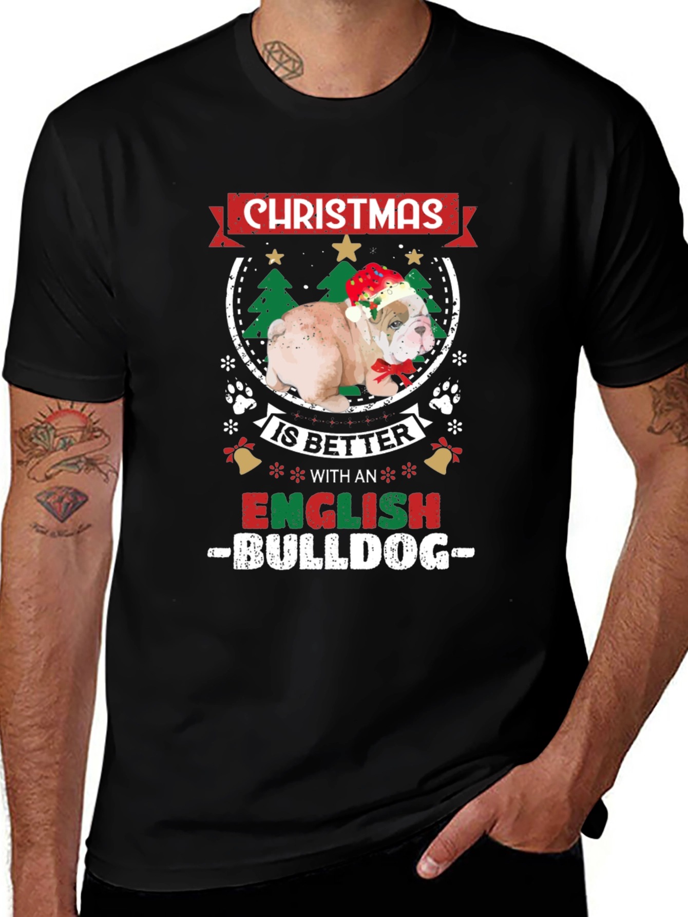Christmas Bulldog T-Shirt