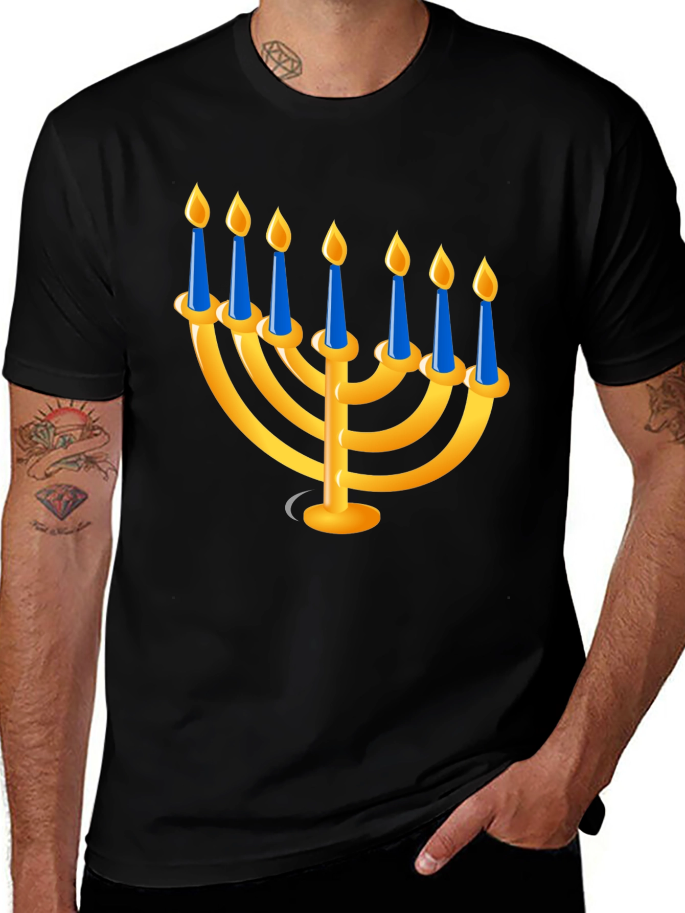 Men's Hanukkah Menorah Graphic T-Shirt