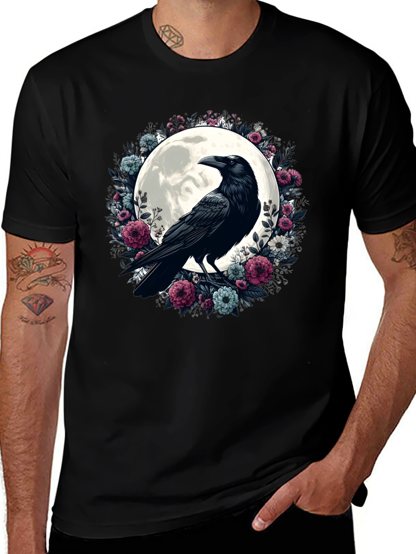 Variant 20 of Raven Moon Floral Graphic T-Shirt